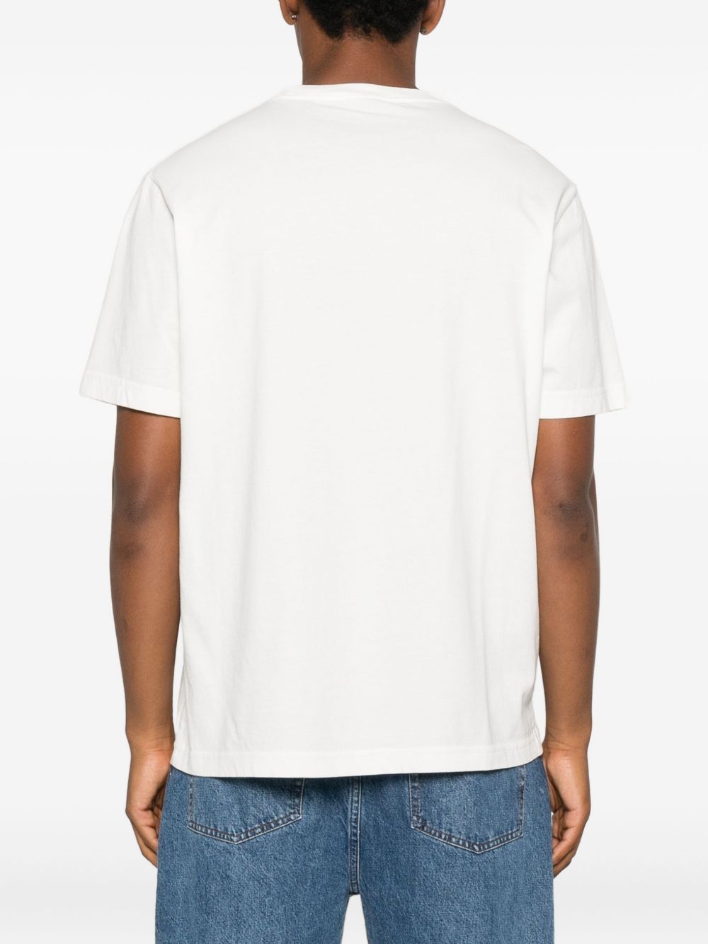 Autry X MAISON KITSUNE Logo-Appliqué Cotton T-shirt — White, view 2