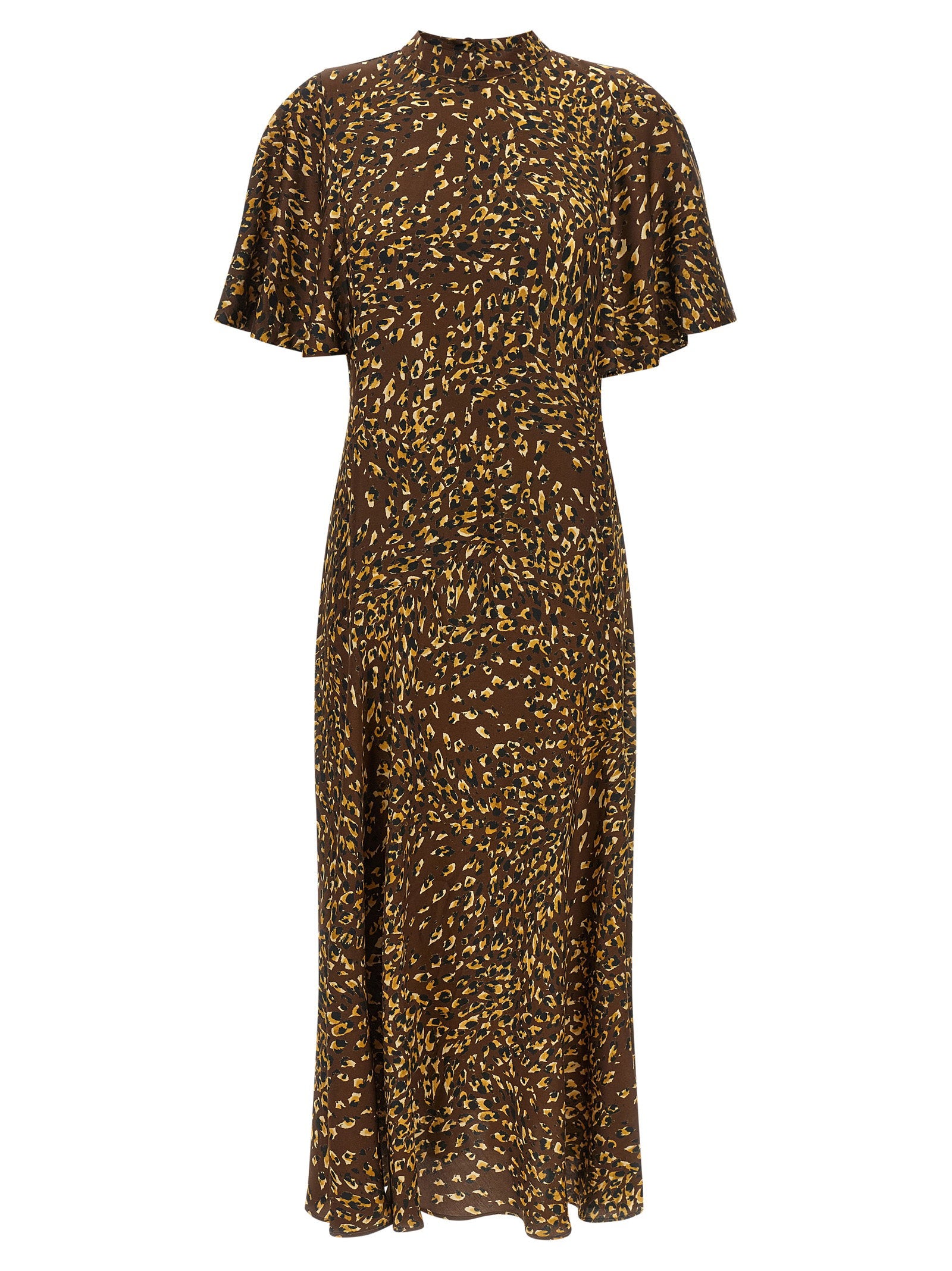 Twin Set Animal-Print Bias-Cut Dress — Brown by Twin-Set