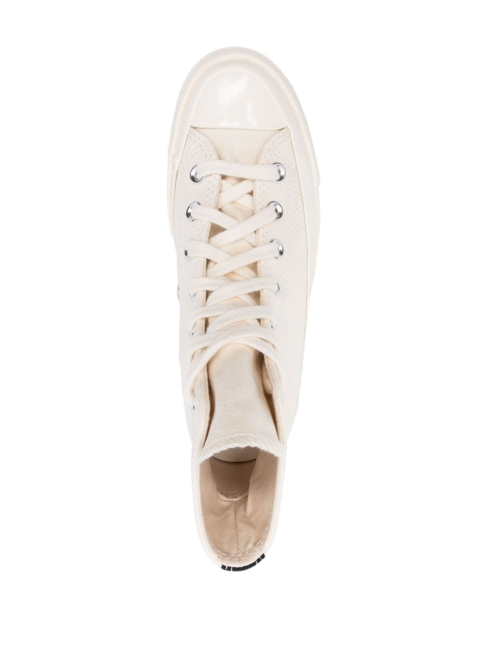 Comme Des Garcons Heart Logo Canvas High-Top Sneaker — Cream, view 4