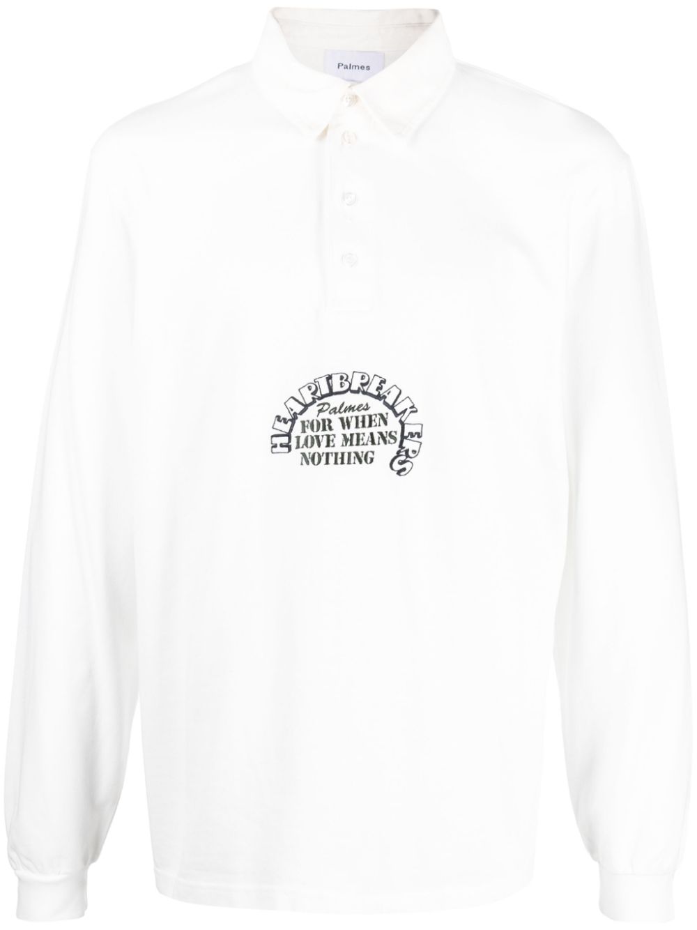 Palmes Slogan-Print Organic Cotton Shirt — white by Palmes
