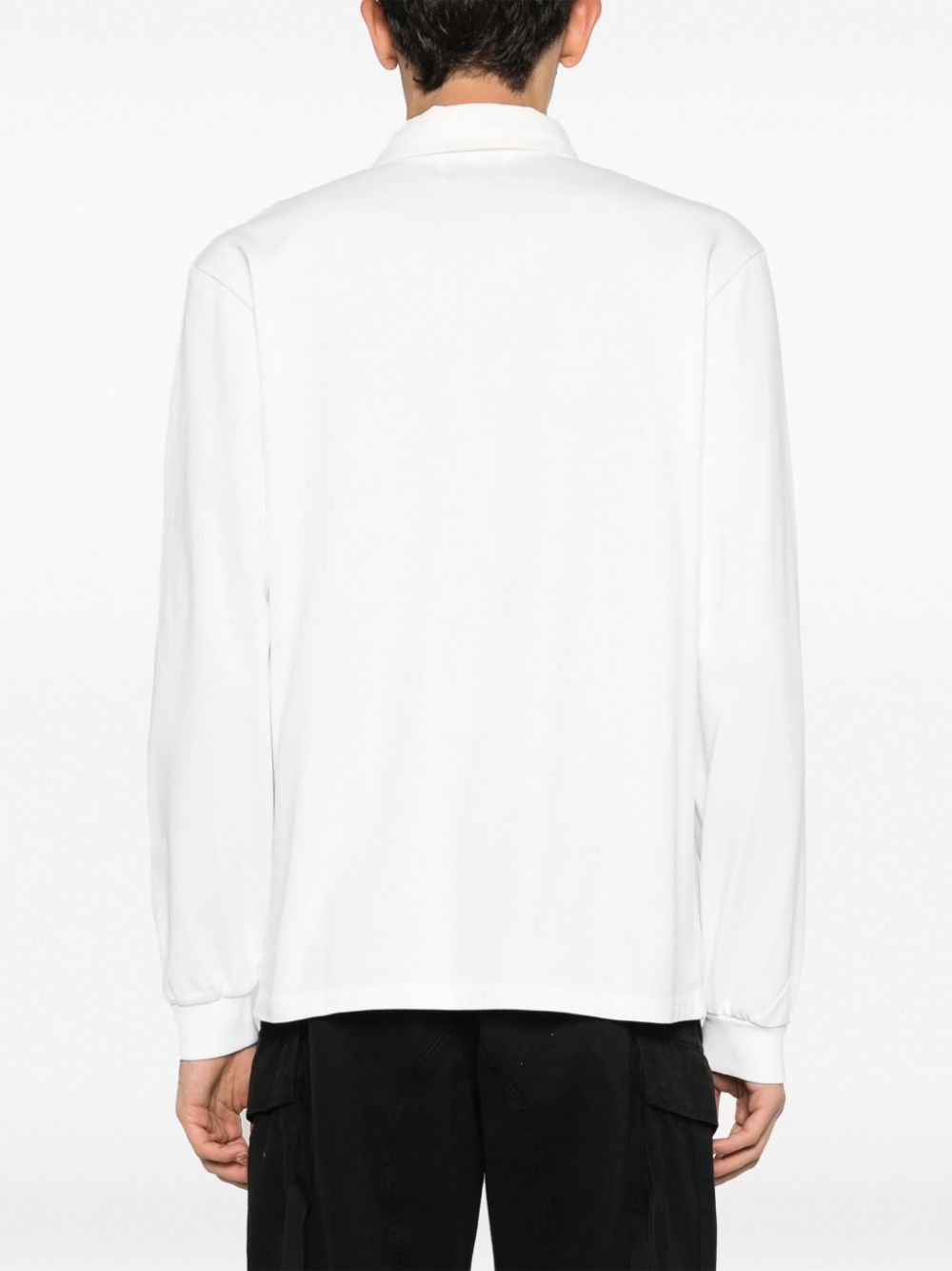 Palmes Slogan-Print Organic Cotton Shirt — white, view 5