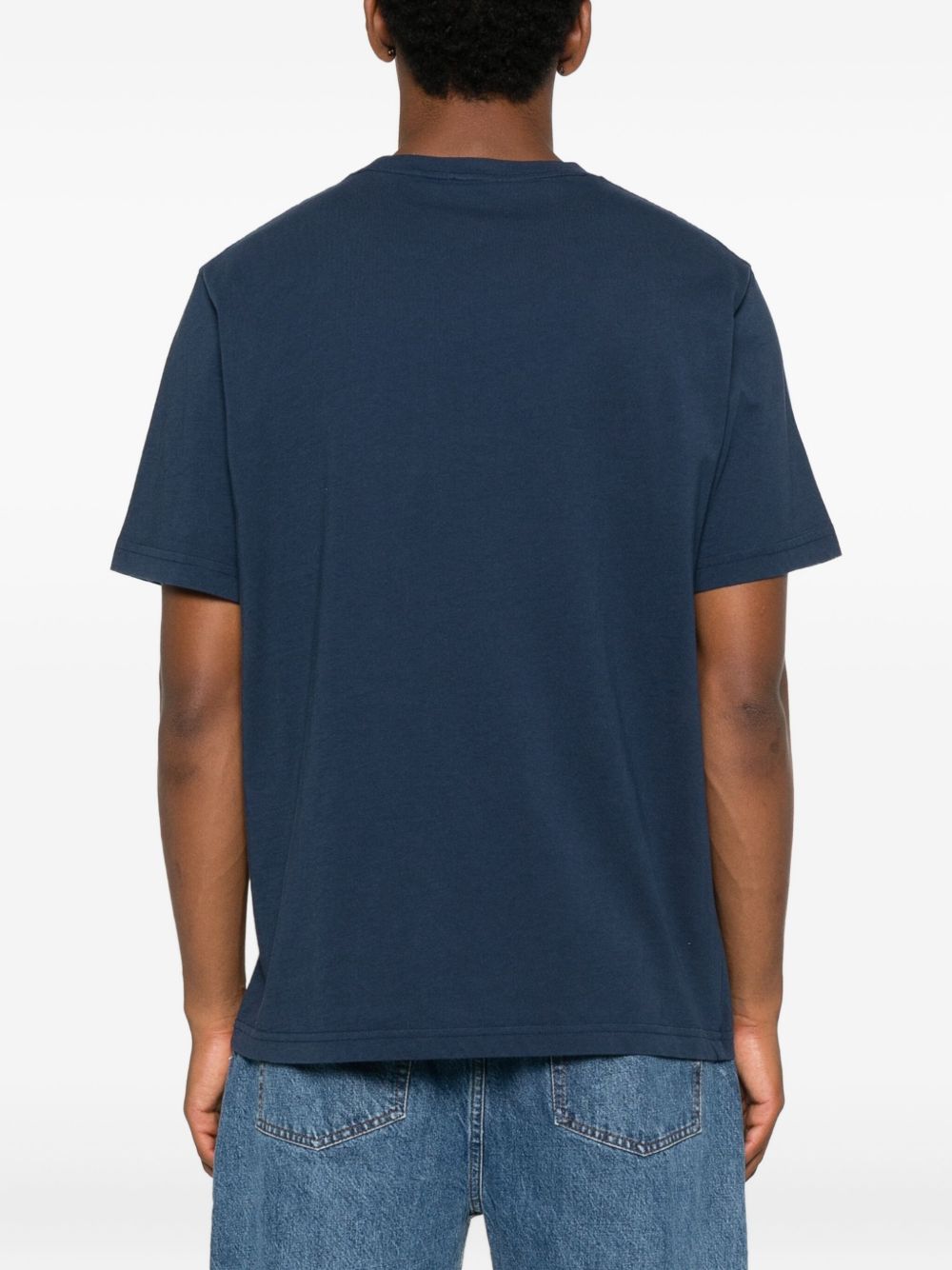 Autry X MAISON KITSUNE Logo-Embroidered Graphic T-Shirt — Navy, view 2