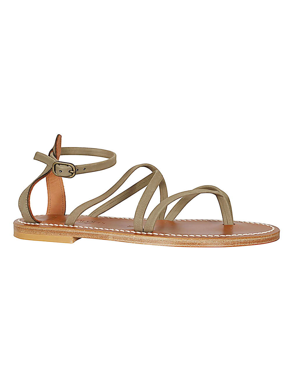 K Jacques St Tropez Epicure Sandals — Taupe, view 2