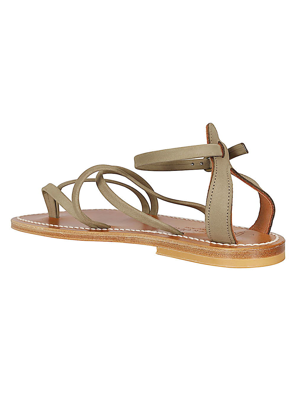 K Jacques St Tropez Epicure Sandals — Taupe, view 3