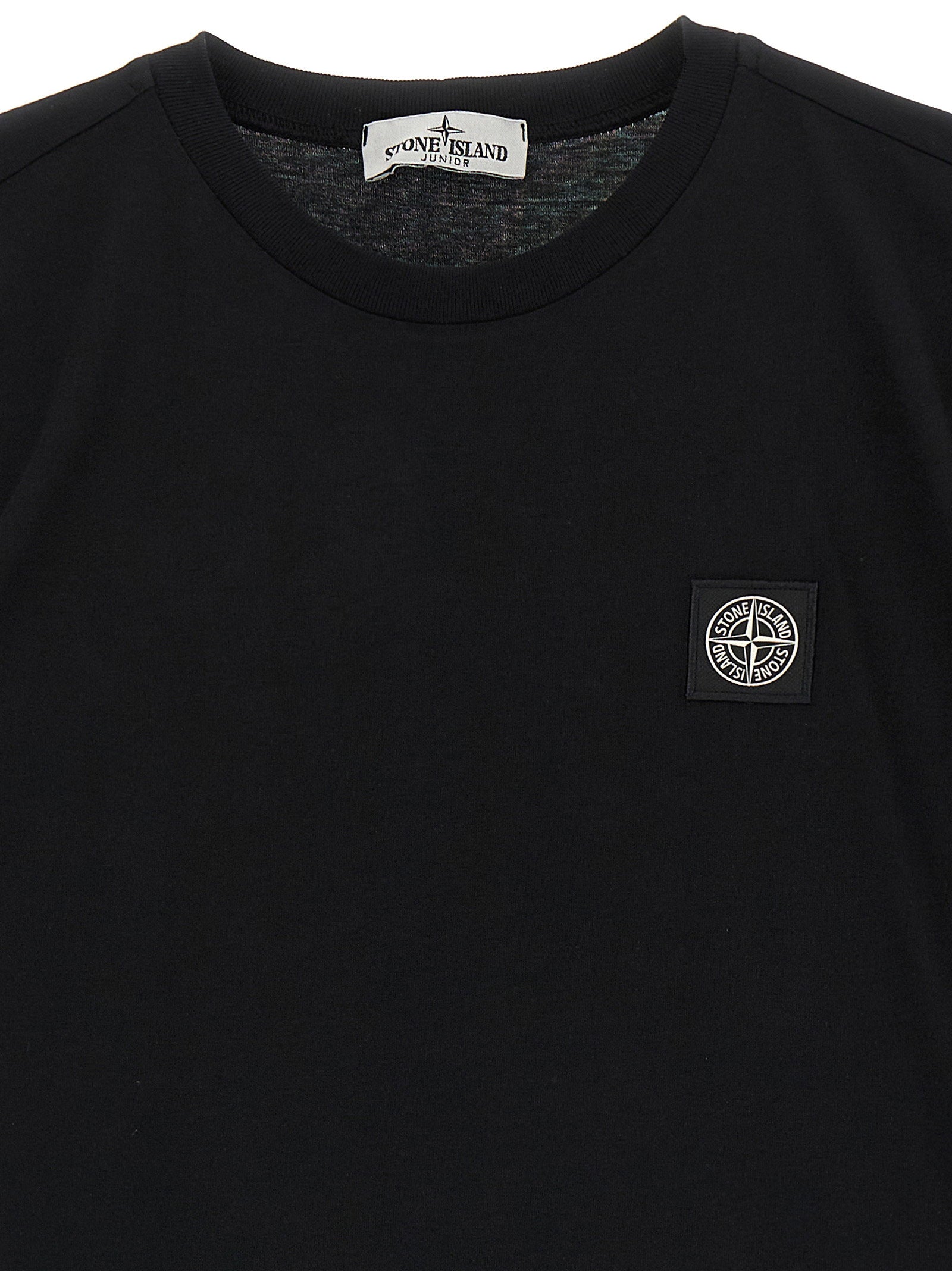 Stone Island Junior Logo Patch T-Shirt — Black, view 3