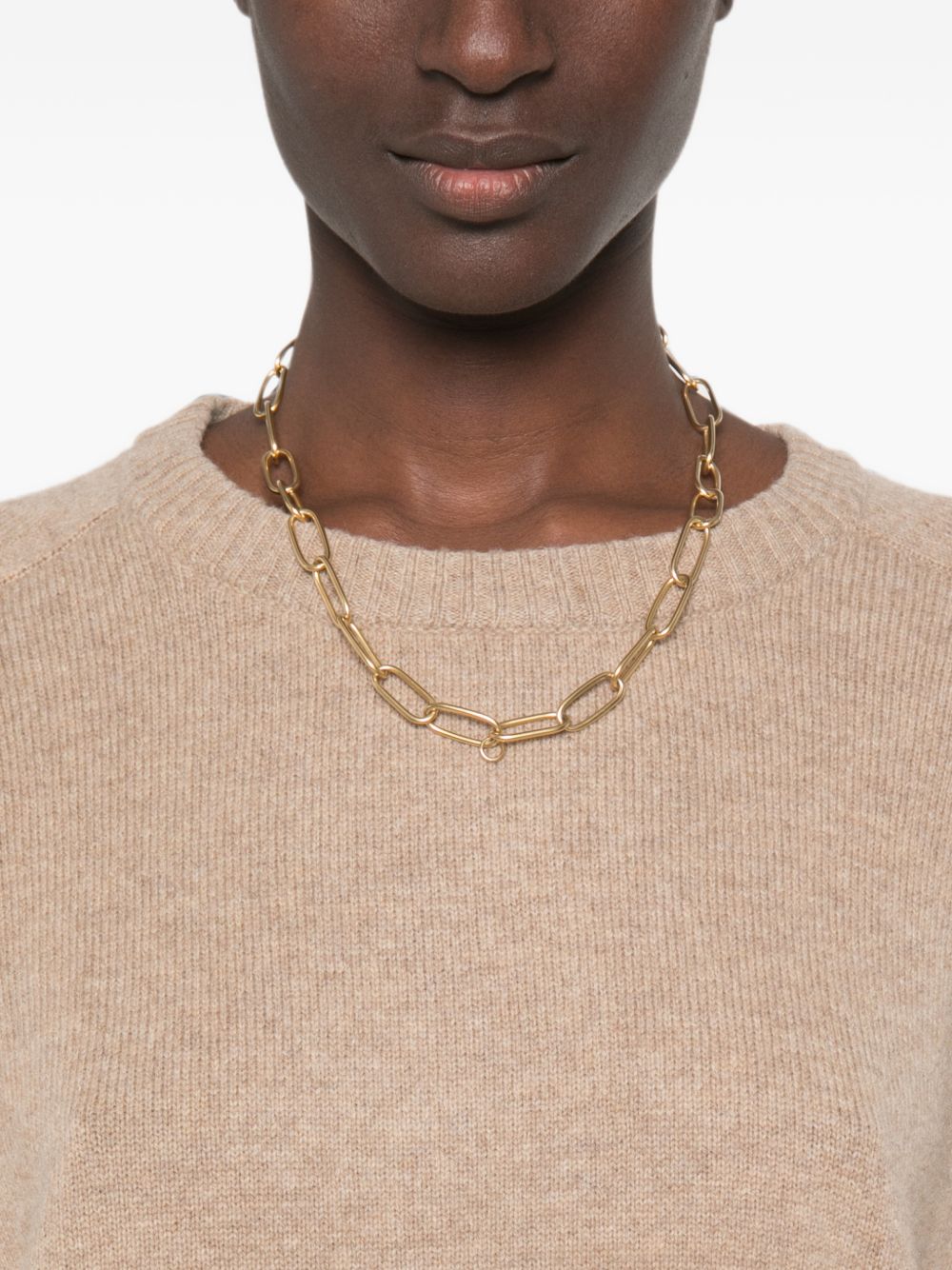 Closed Wool Crew Neck Sweater — Beige, view 5