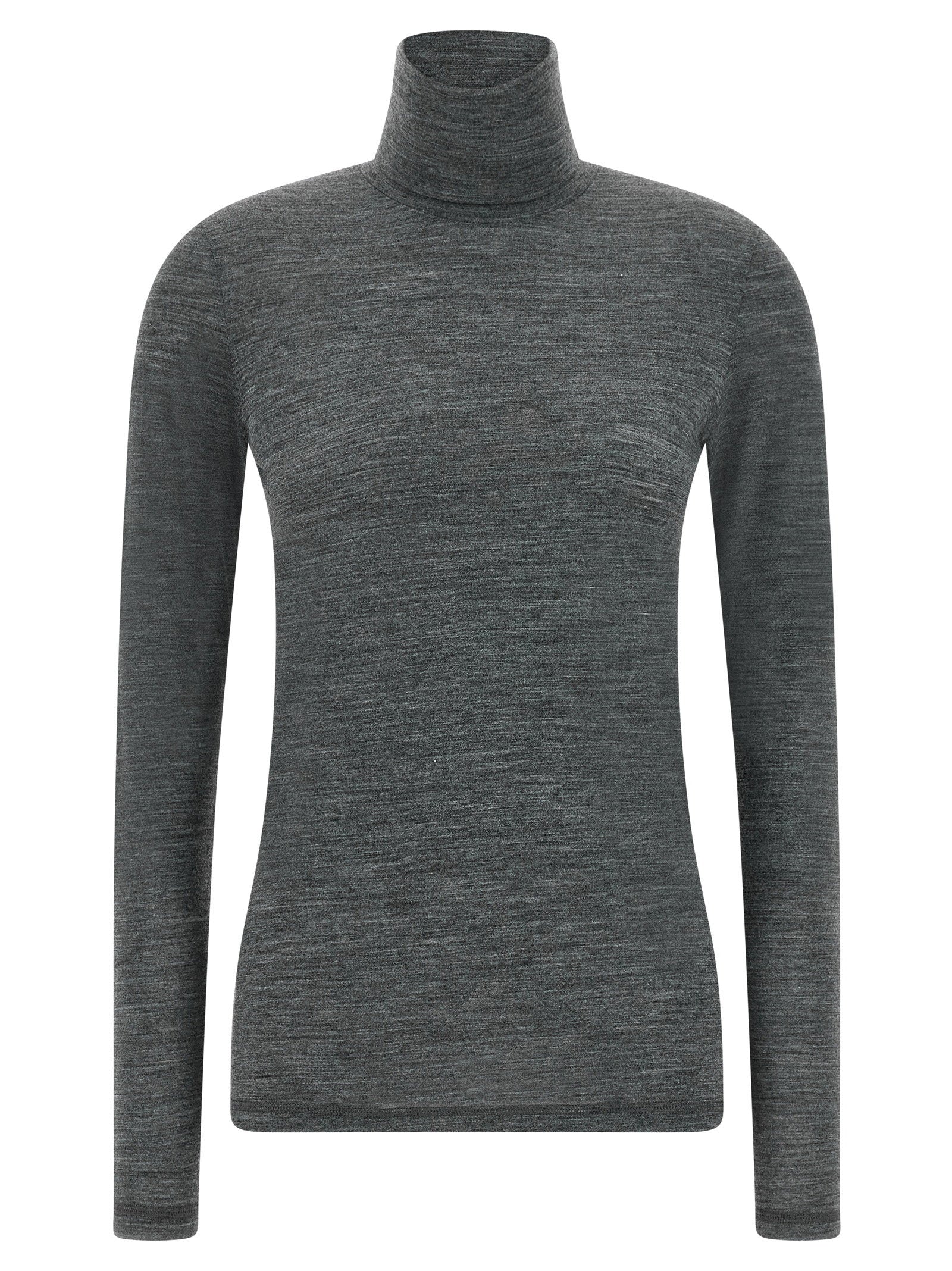 Jil Sander High-Neck Merino Knit Shirt — gray by Jil Sander