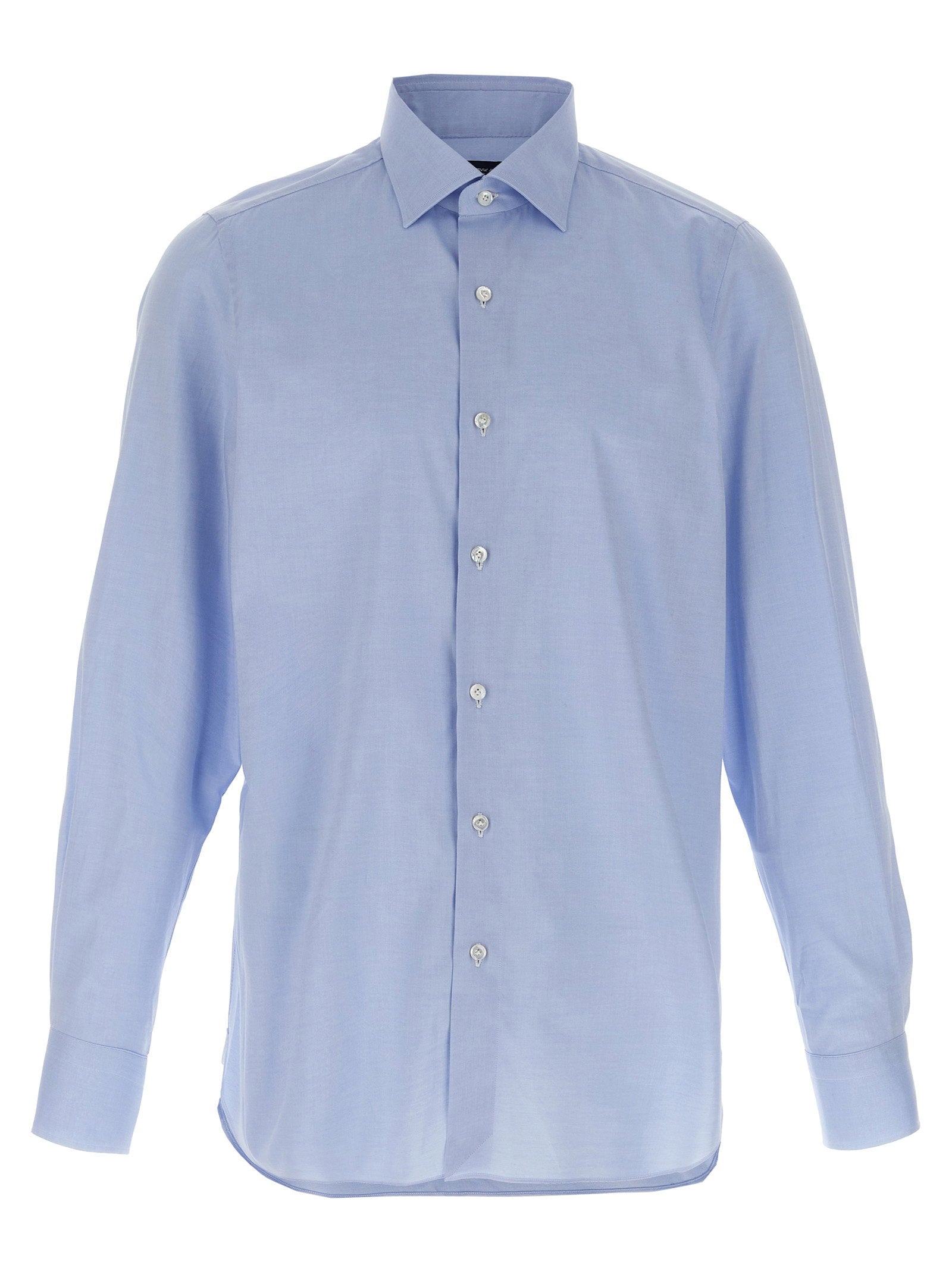 Finamore Cotton Button-Up Shirt — Blue by Finamore