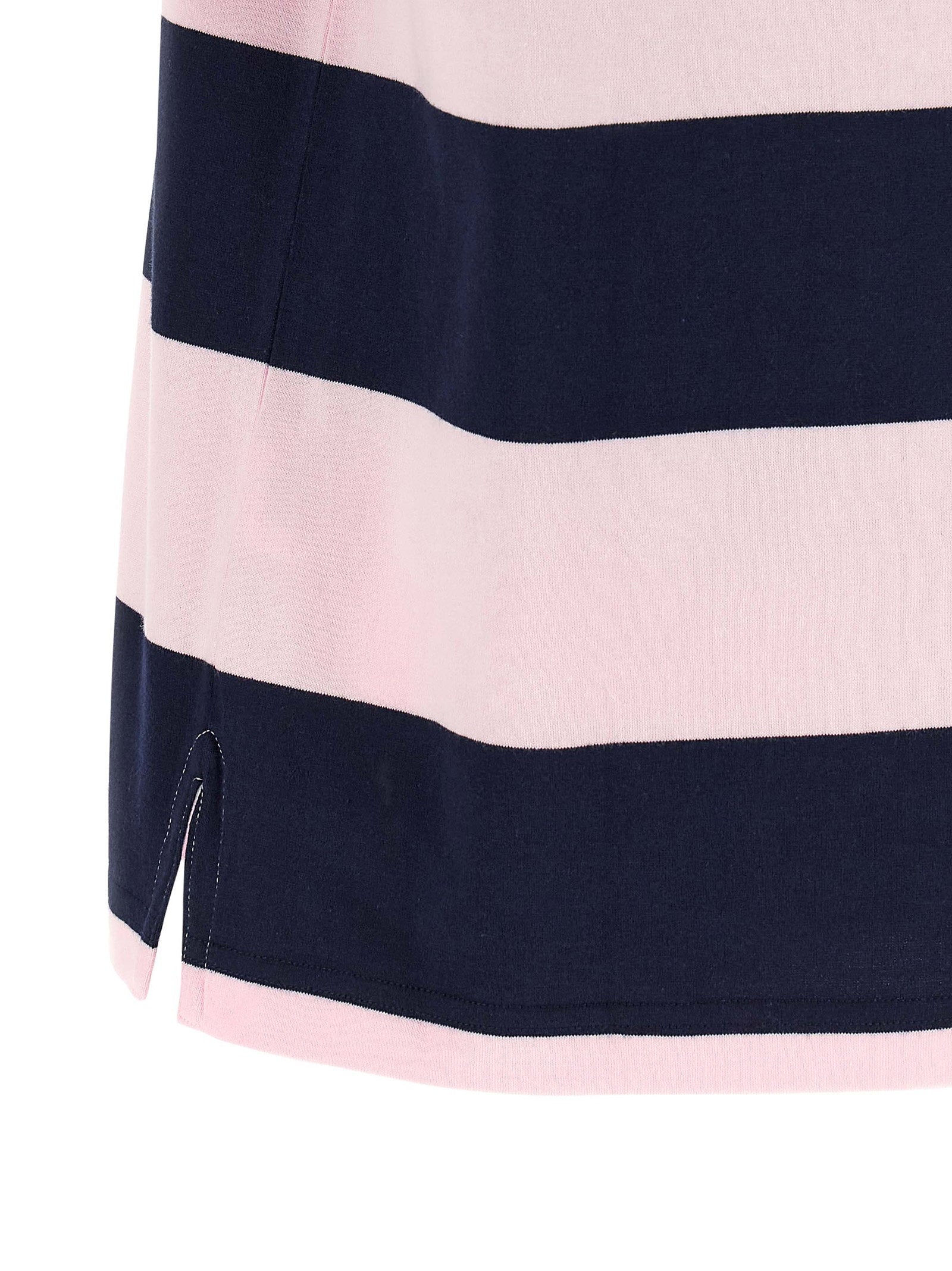 Coperni Striped Cotton Polo — Pink, view 4