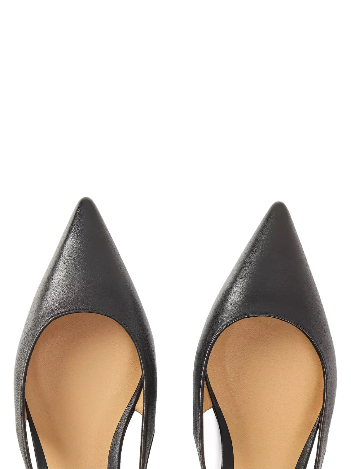 Emporio Armani Pointed Toe Leather Slingback Flat — Black, view 4