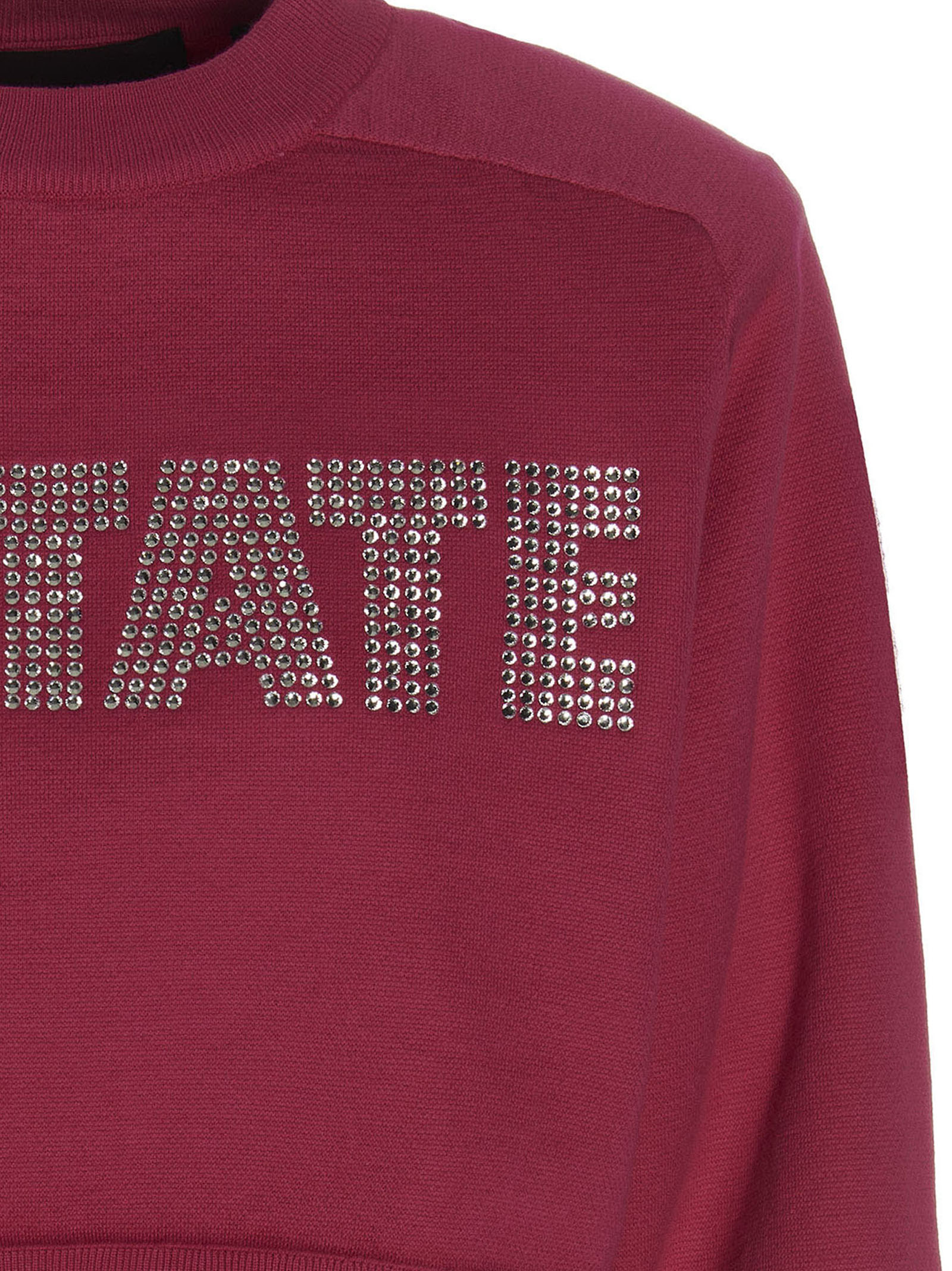 Rotate Birger Christensen Rhinestone-Embellished Sweatshirt — burgundy, view 3