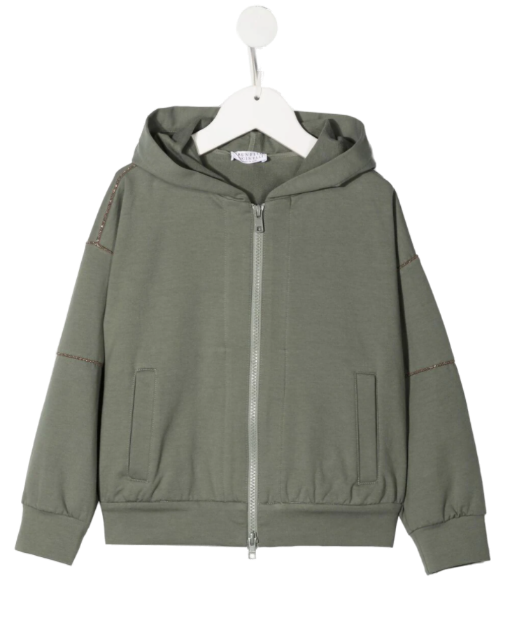 Brunello Cucinelli Kids Hoodie — Sage Green - 4-5 by Brunello Cucinelli Kids