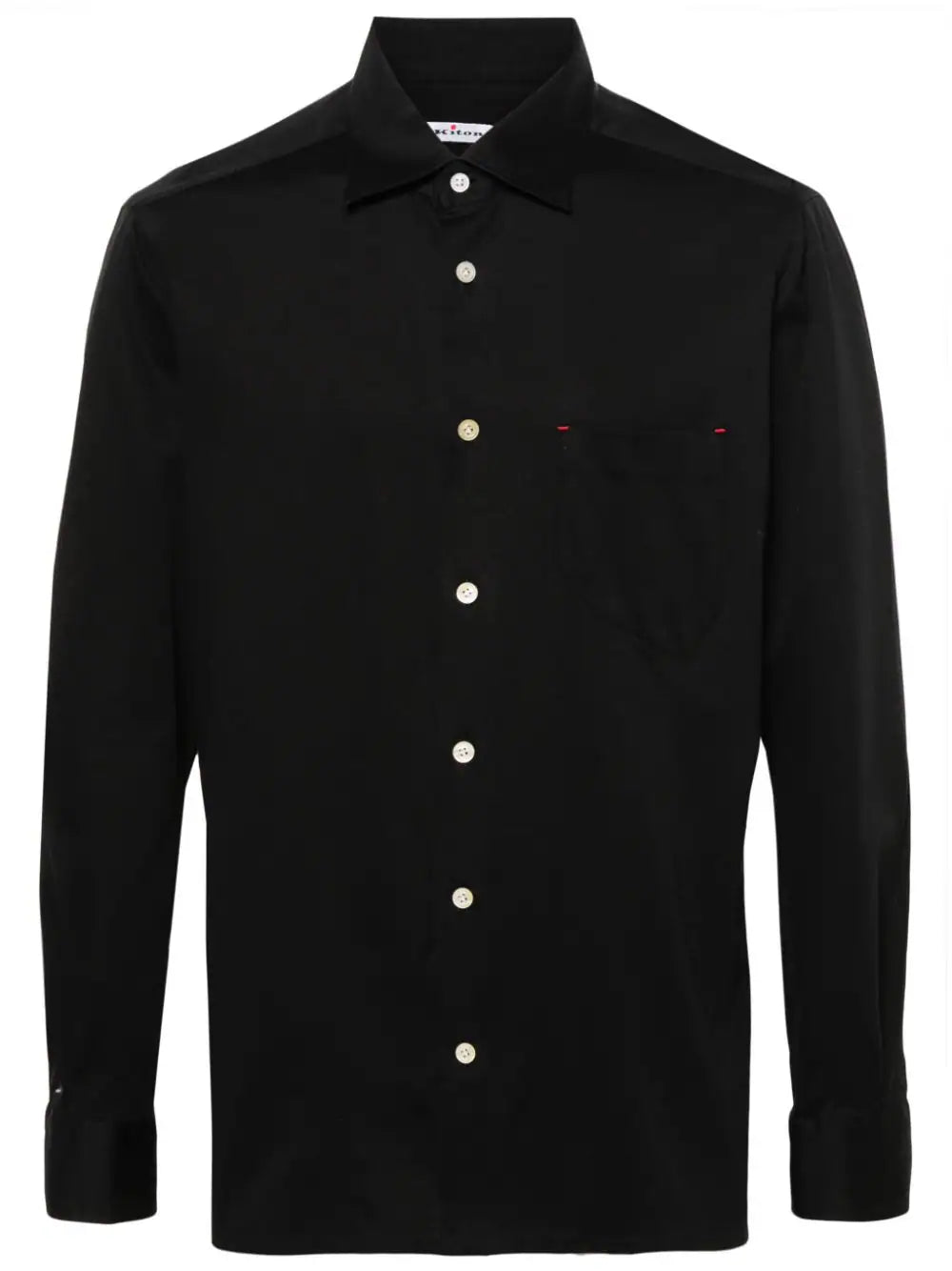 Kiton Classic-Collar Cotton Shirt — Black - 42 by Kiton