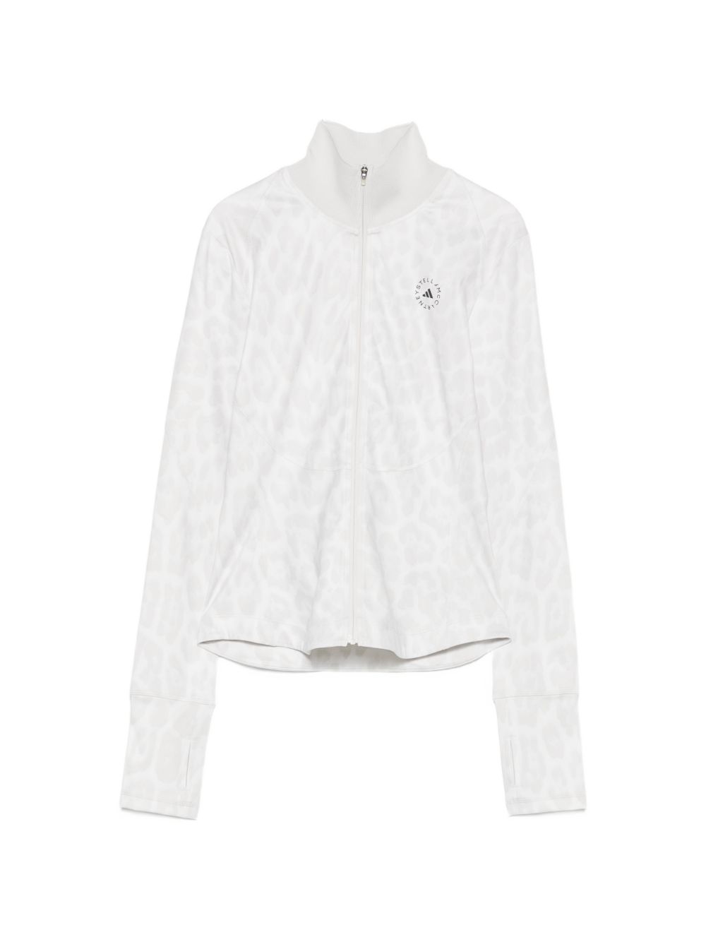Adidas By Stella McCartney Leopard-Print High-Neck Sweatshirt — White by Adidas By Stella Mccartney