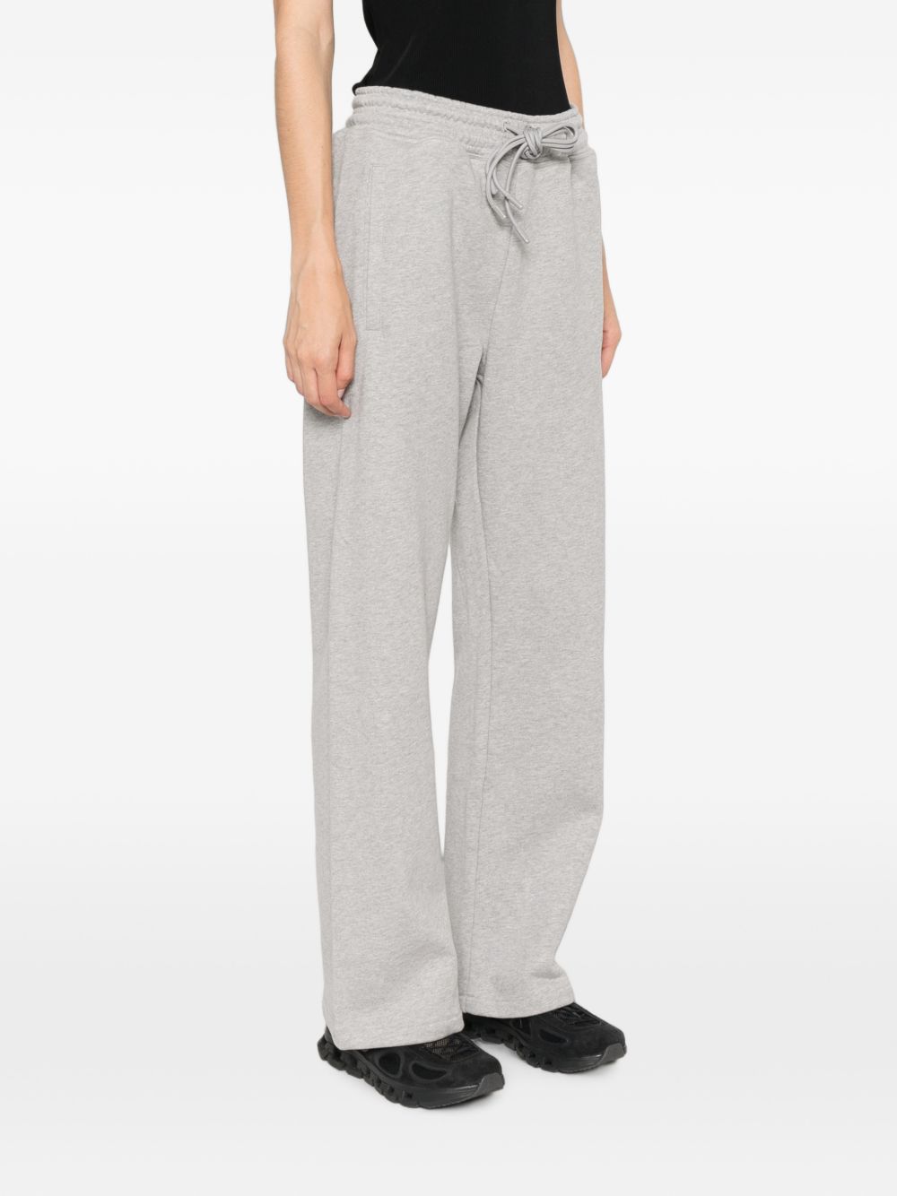 Adidas By Stella McCartney Wide-Leg Organic Cotton Trousers — Grey, view 2