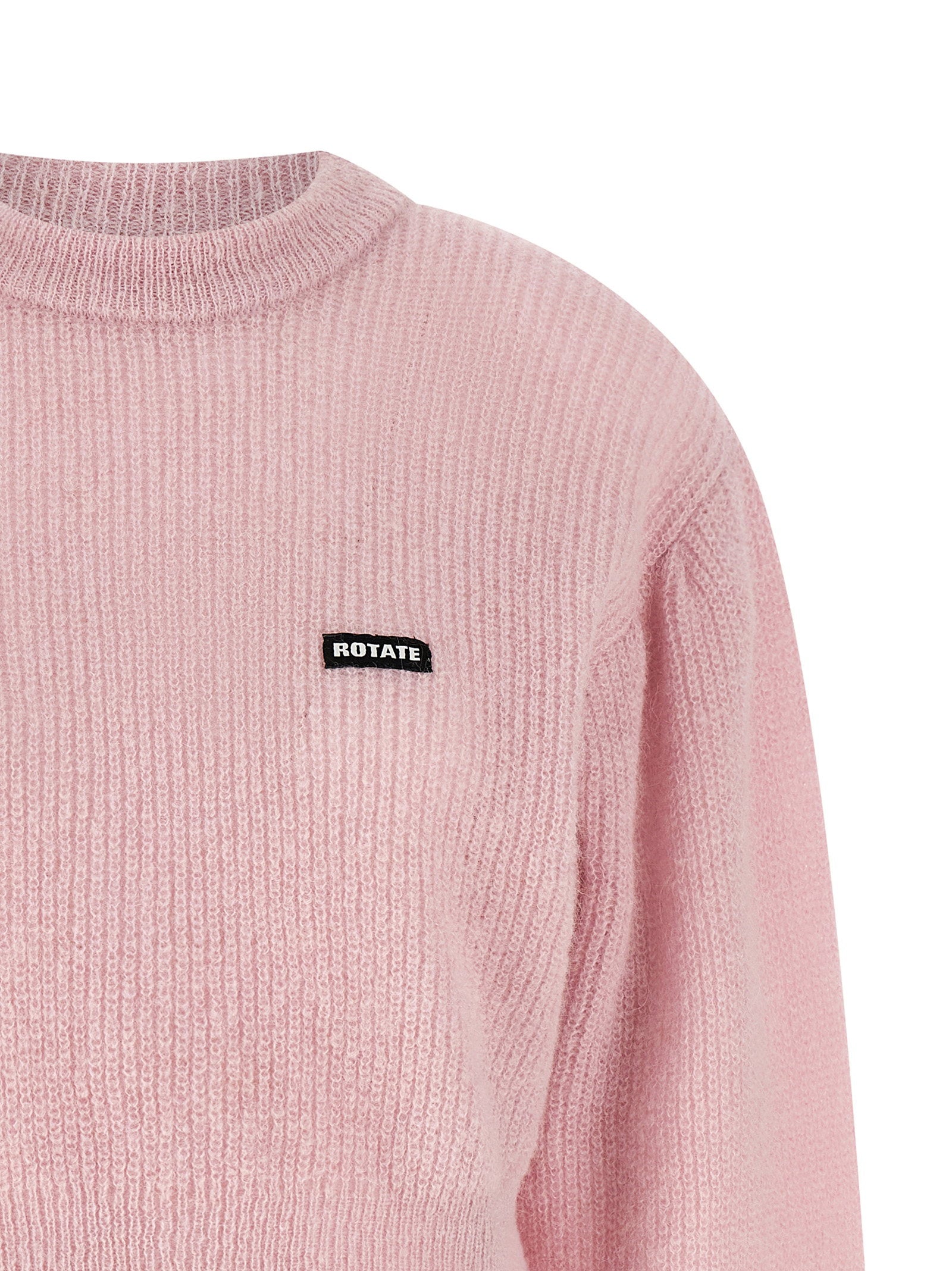Rotate Birger Christensen Knit Puff Sweater — Pink - XS, view 3