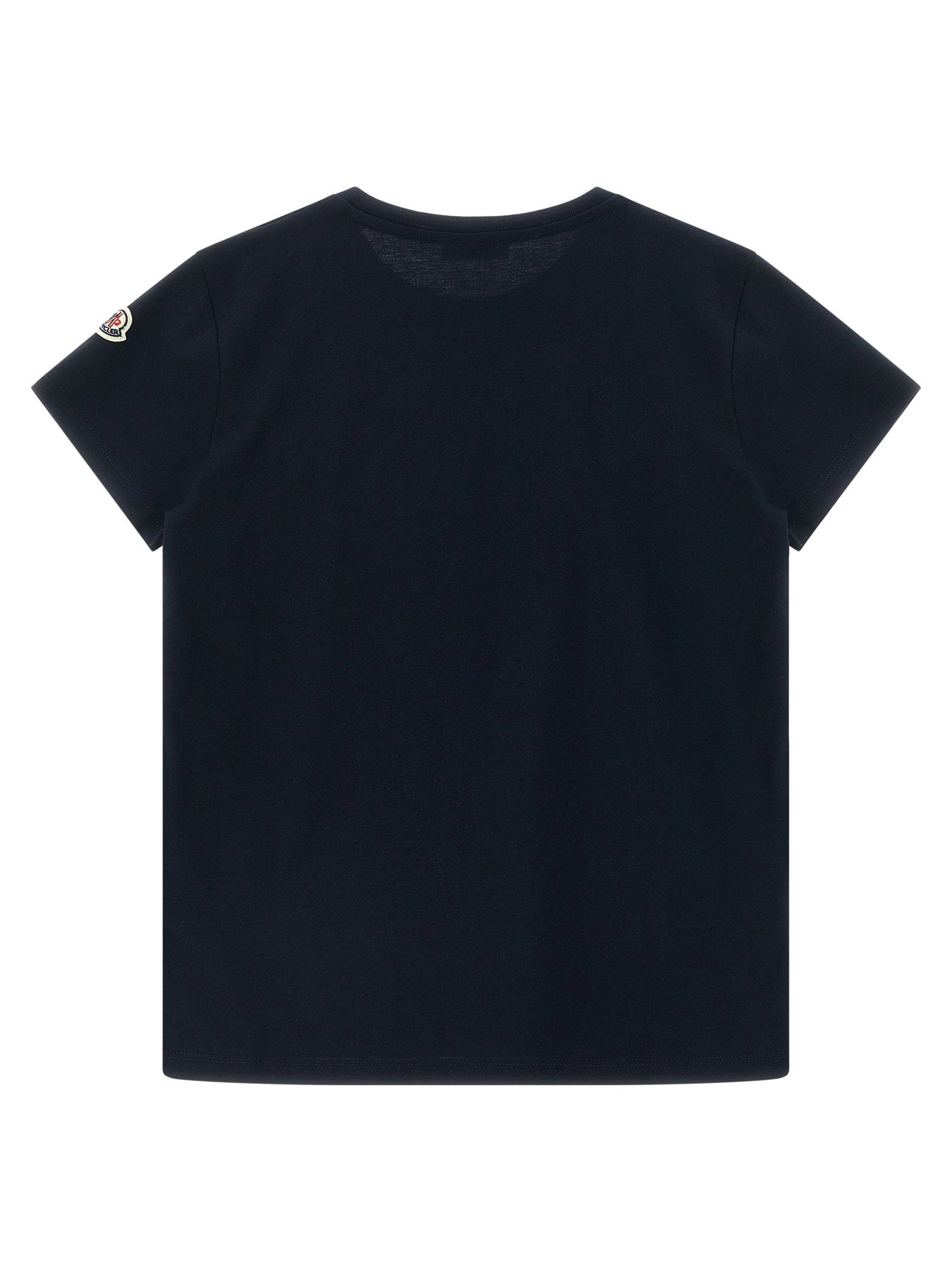 Moncler Enfant Logo-Embroidered T-Shirt — Navy, view 2
