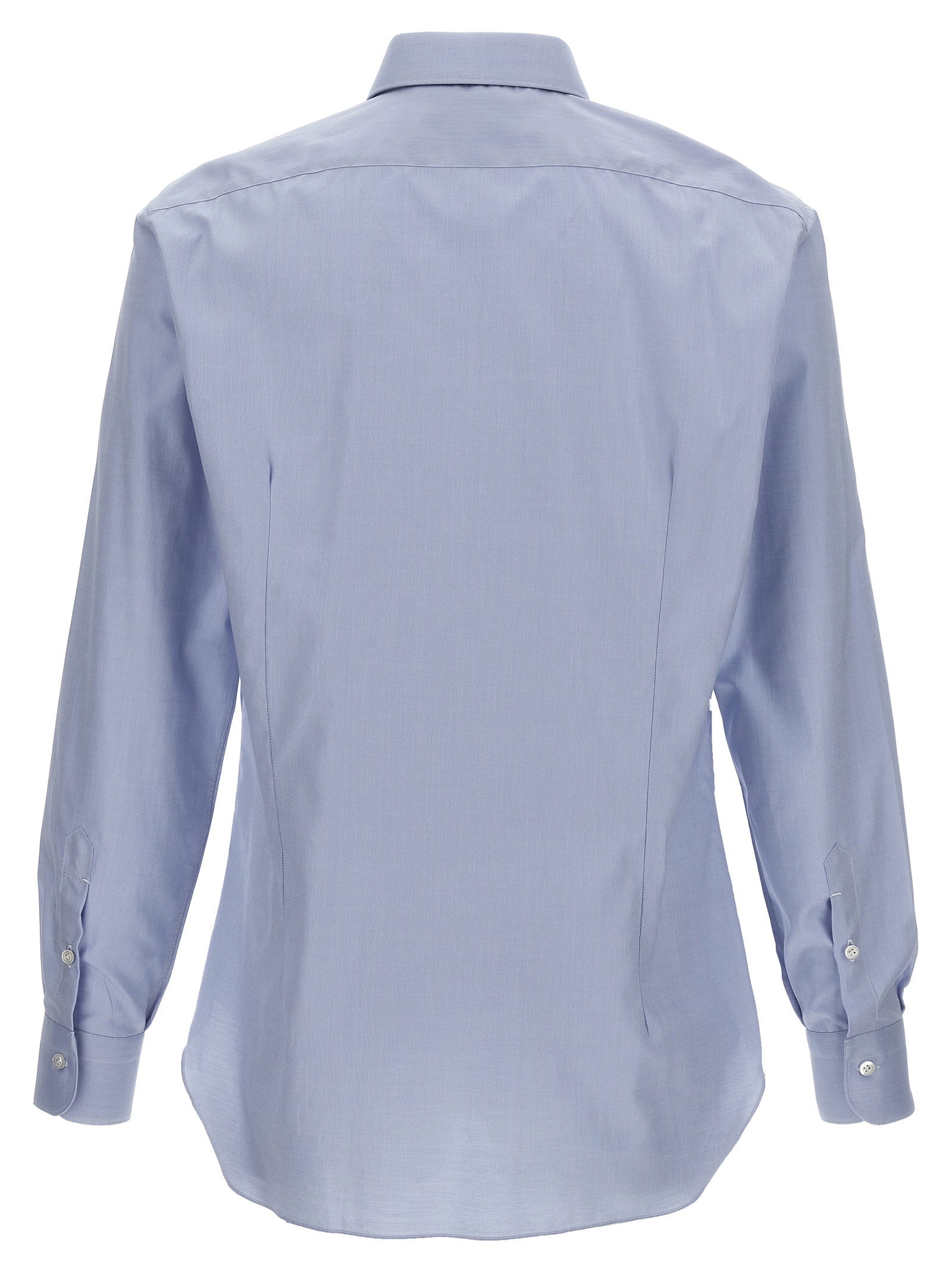 Barba Textured Cotton Shirt — Blue, view 2