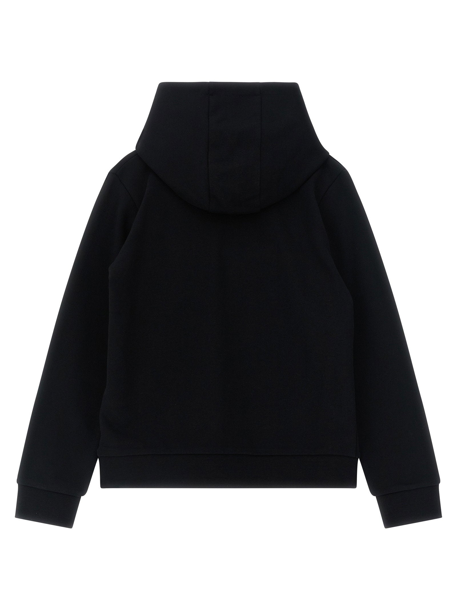 Moncler Enfant Logo-Embroidered Cotton Hoodie — Black, view 2