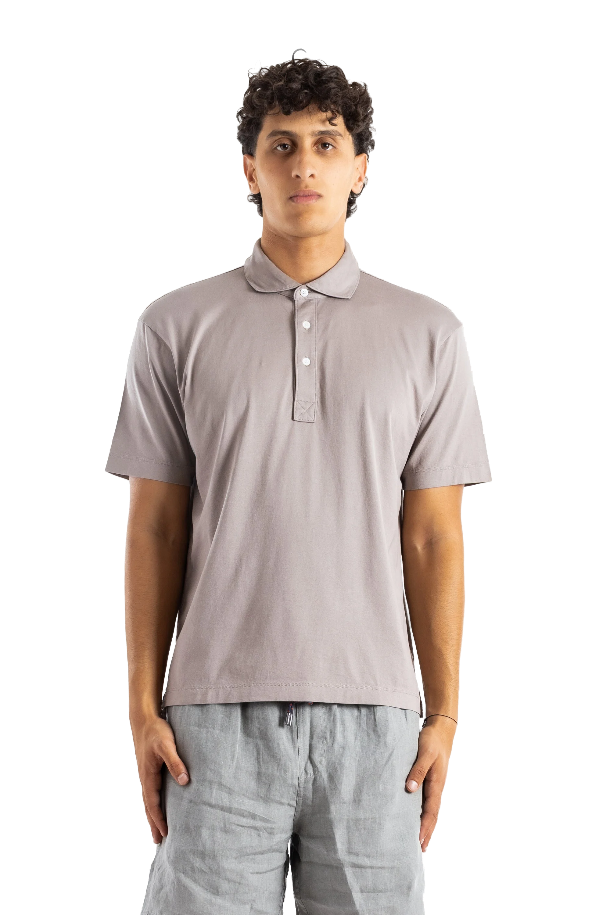 Handvaerk Pima Cotton Polo Shirt — Gray by Handvaerk