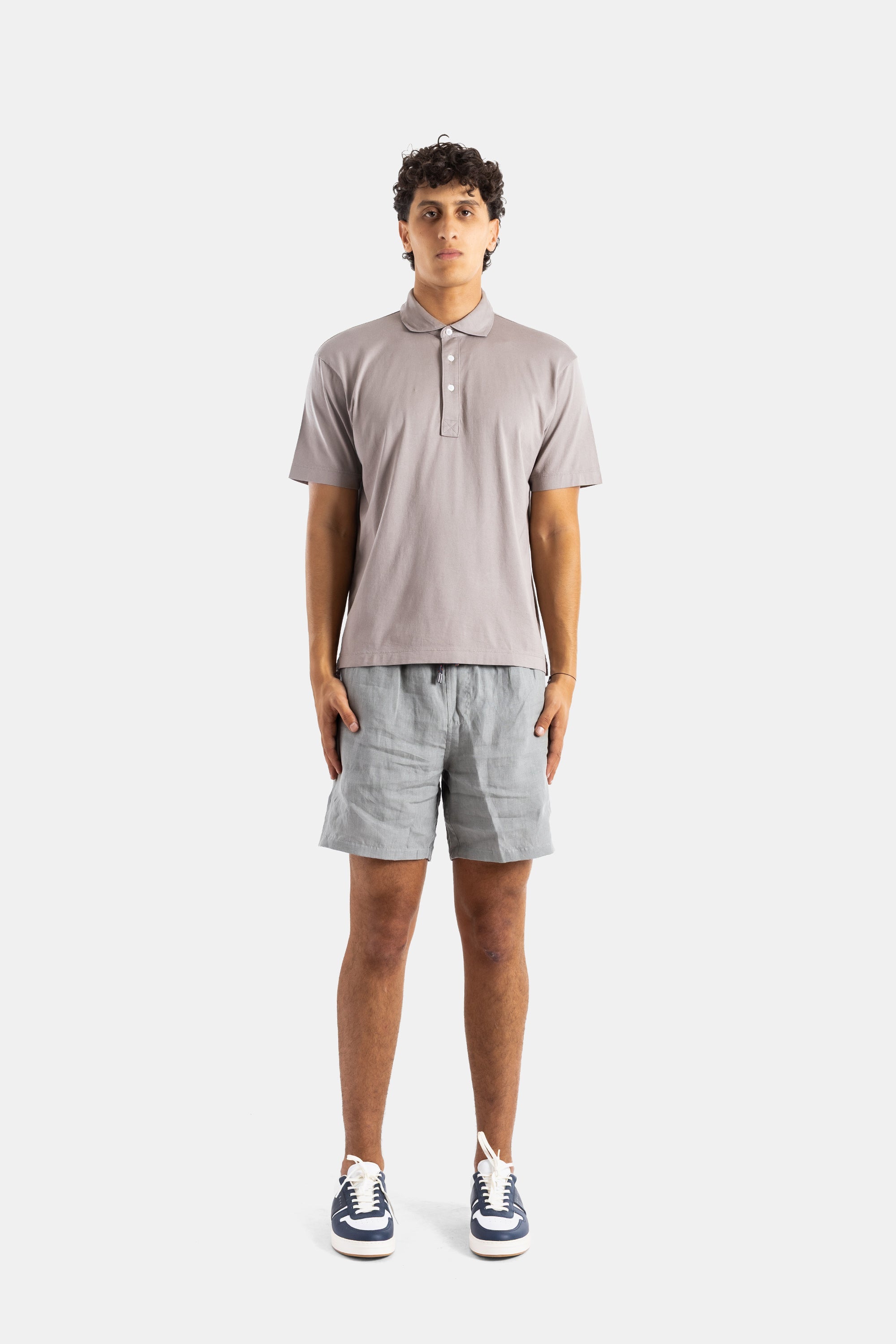 Handvaerk Pima Cotton Polo Shirt — Gray, view 3