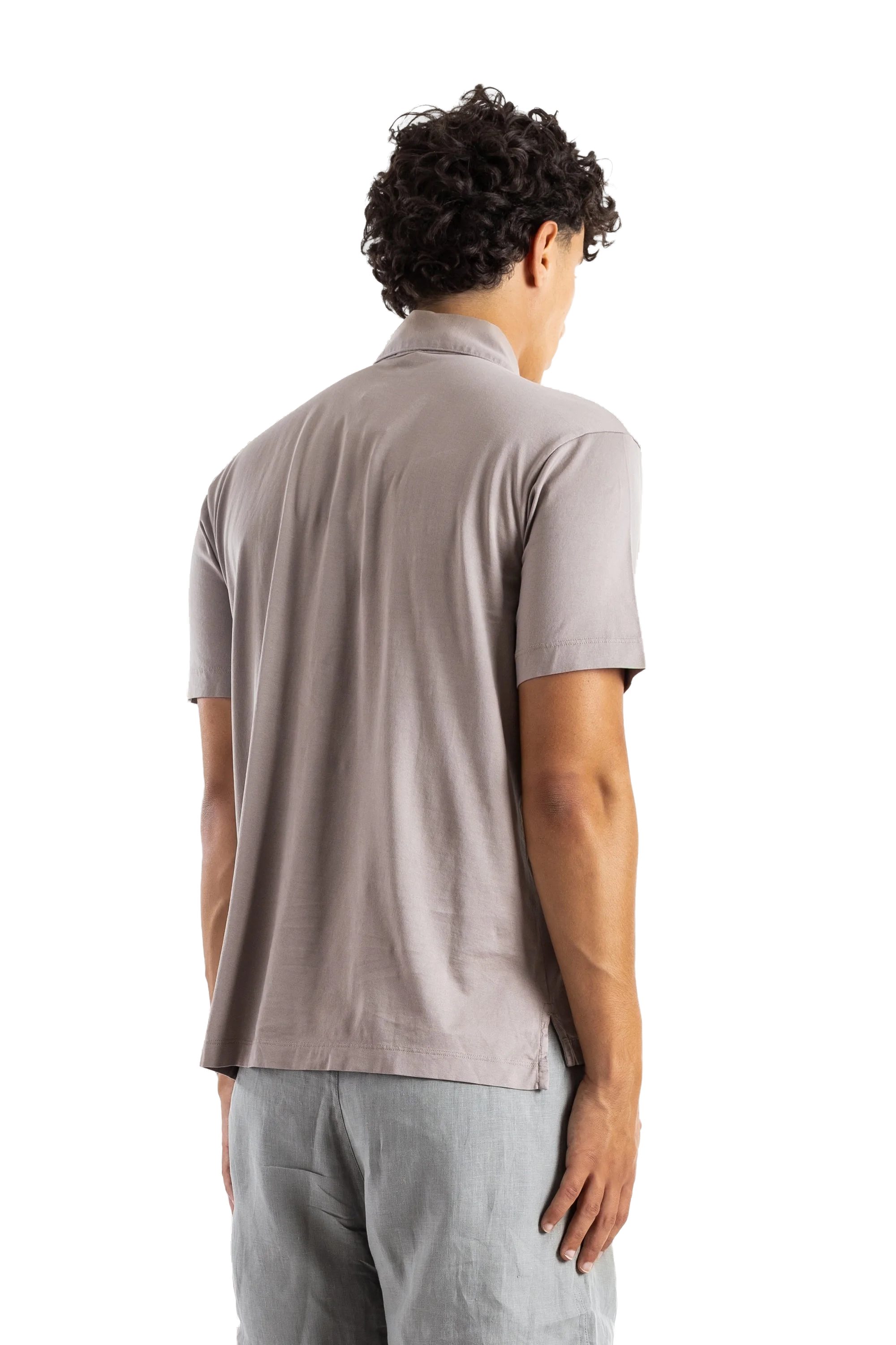 Handvaerk Pima Cotton Polo Shirt — Gray, view 4