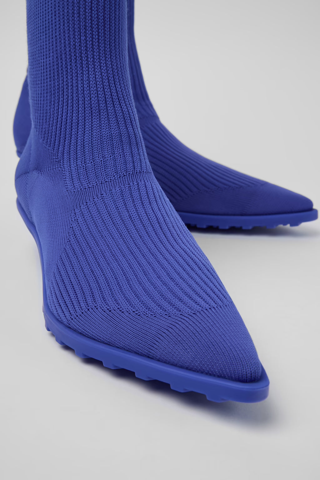 Camper Stretch Ribbed Knit Sneaker — Blue, view 5