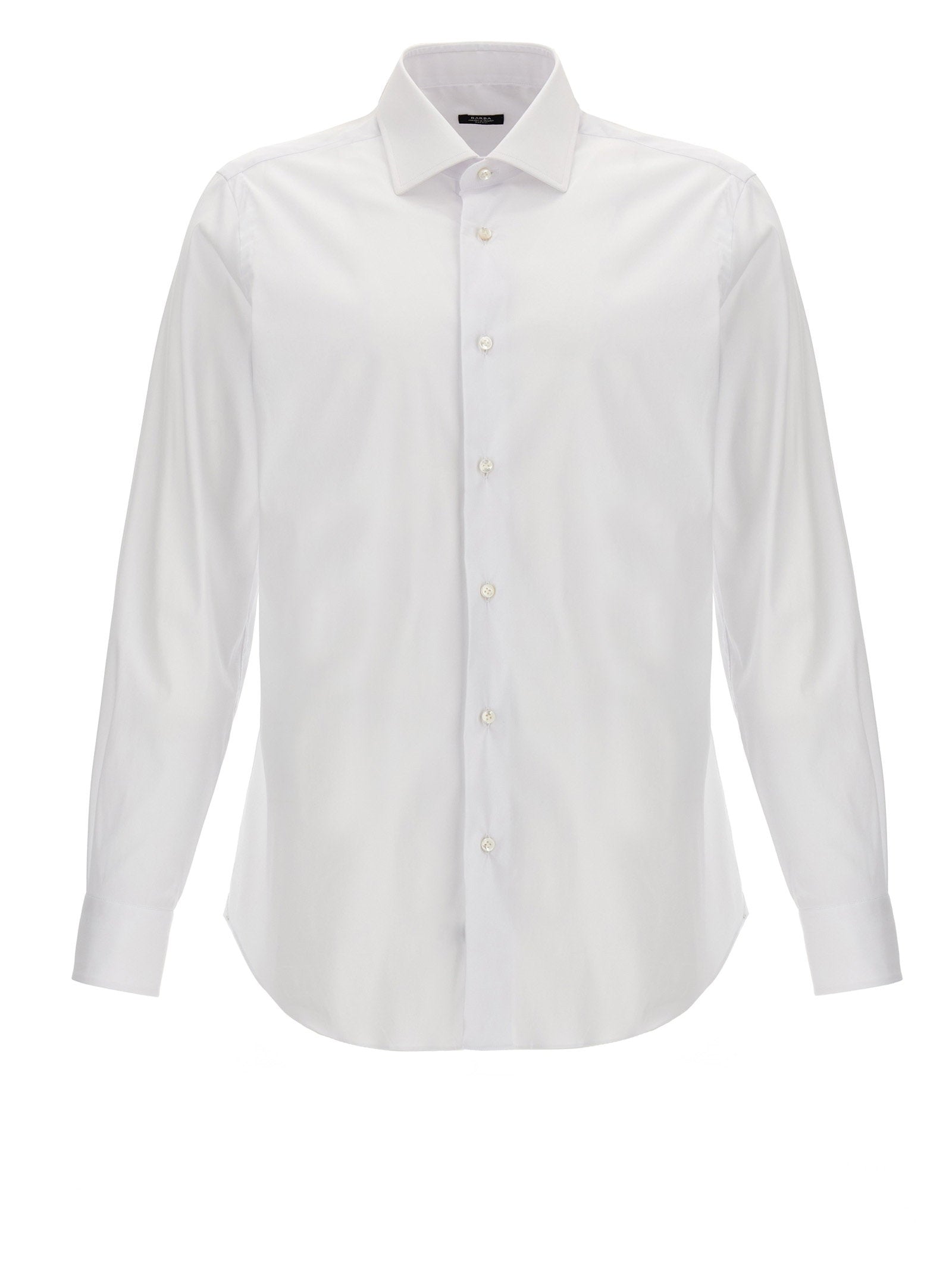 Barba Stretch Cotton Poplin Shirt — White by Barba