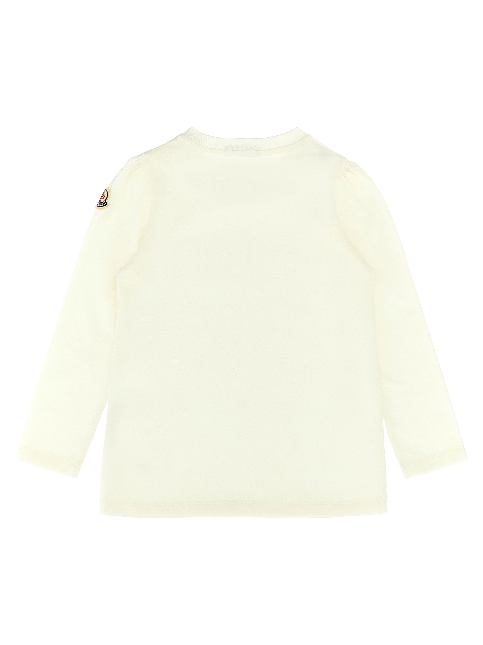 Moncler Enfant Logo-Print Stretch Cotton T-shirt — cream, view 2