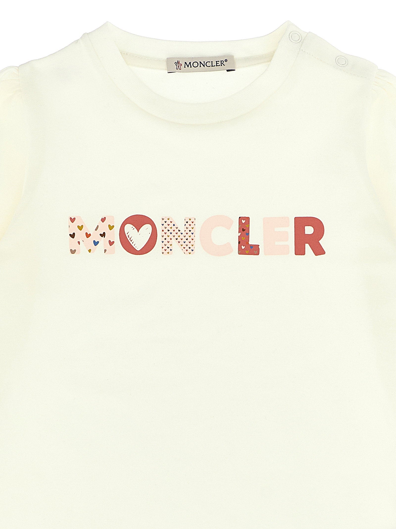 Moncler Enfant Logo-Print Stretch Cotton T-shirt — cream, view 3