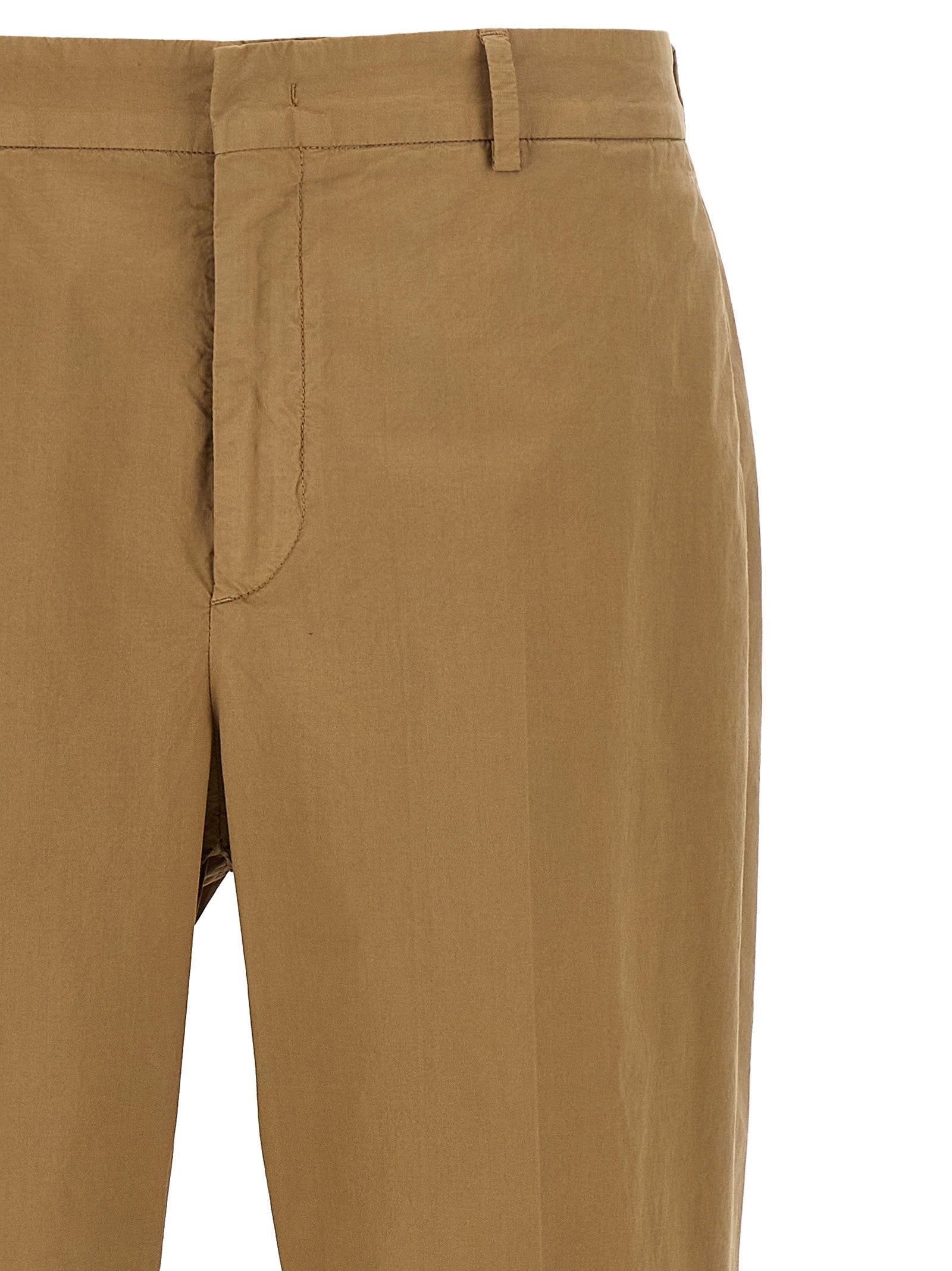 Cellar Door Stretch Cotton Trousers — Camel, view 3