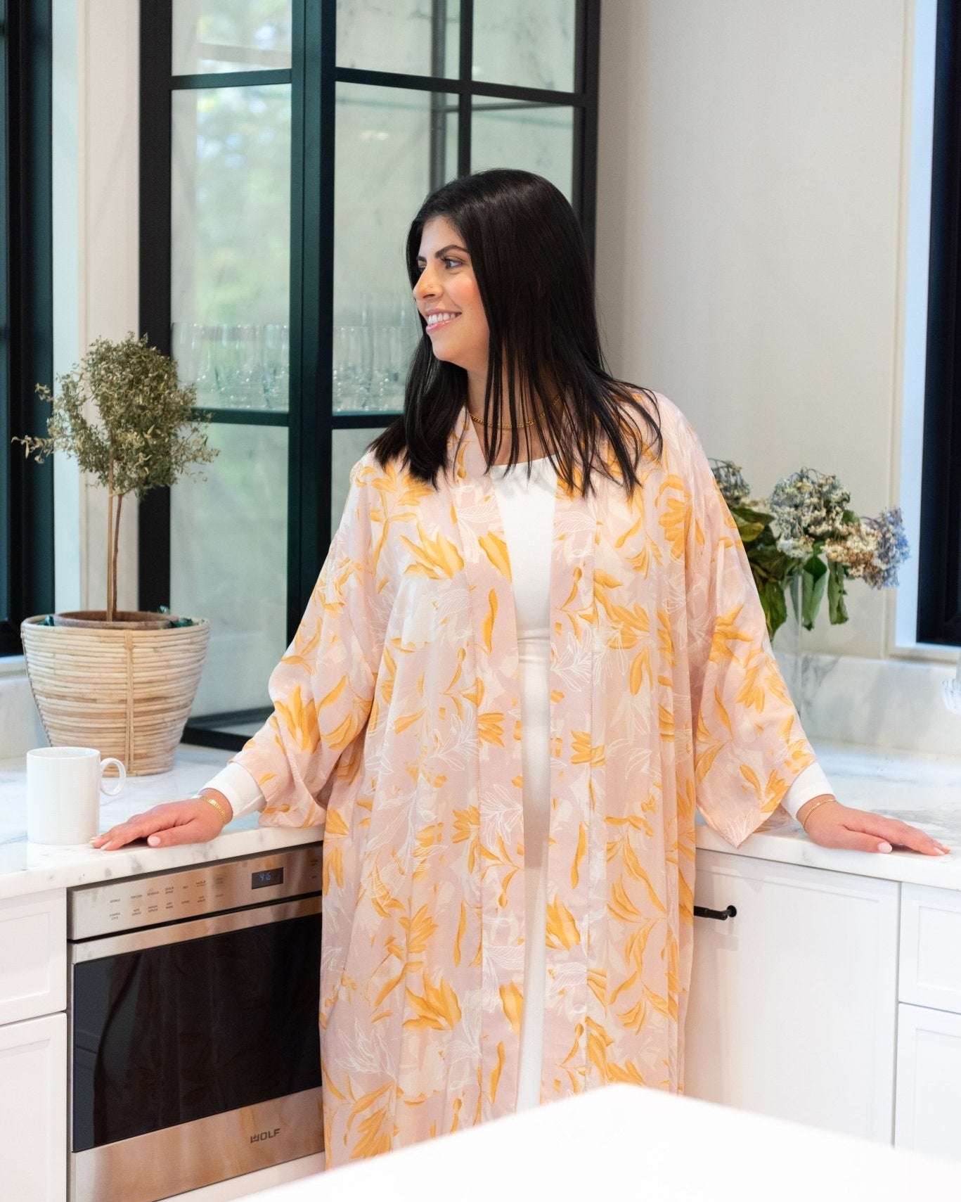 The Kimono Maxi: Long Sleeve Modest Wrap, view 5