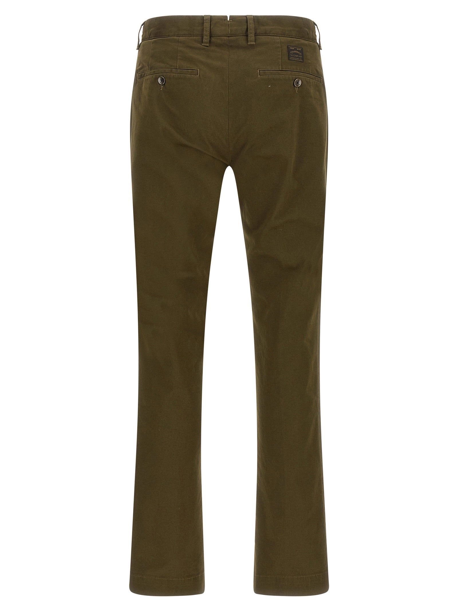 Incotex Cotton Canvas Trousers — Green, view 2