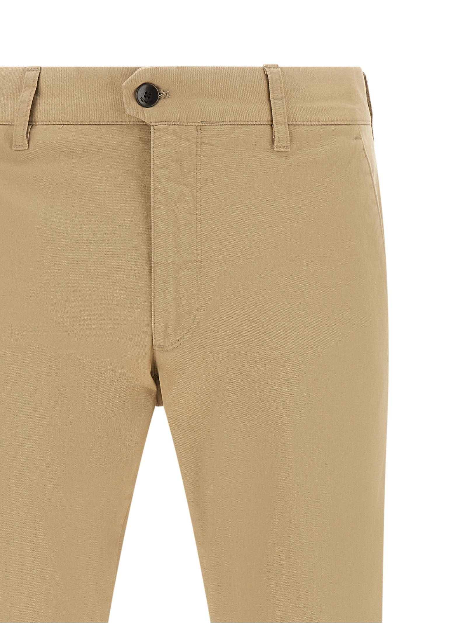 Incotex Stretch Cotton Canvas Chinos — Beige, view 3