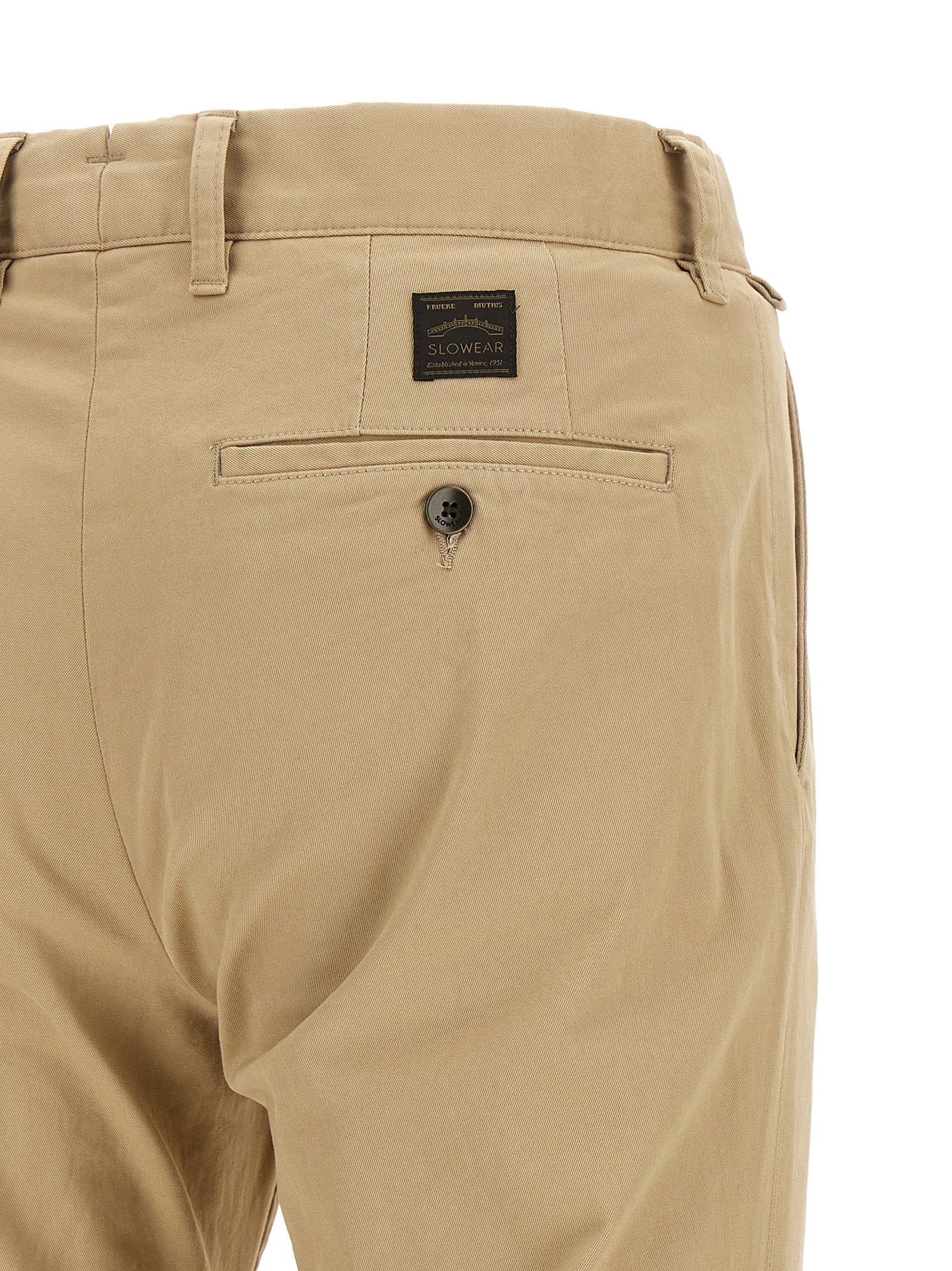 Incotex Stretch Cotton Canvas Chinos — Beige, view 4