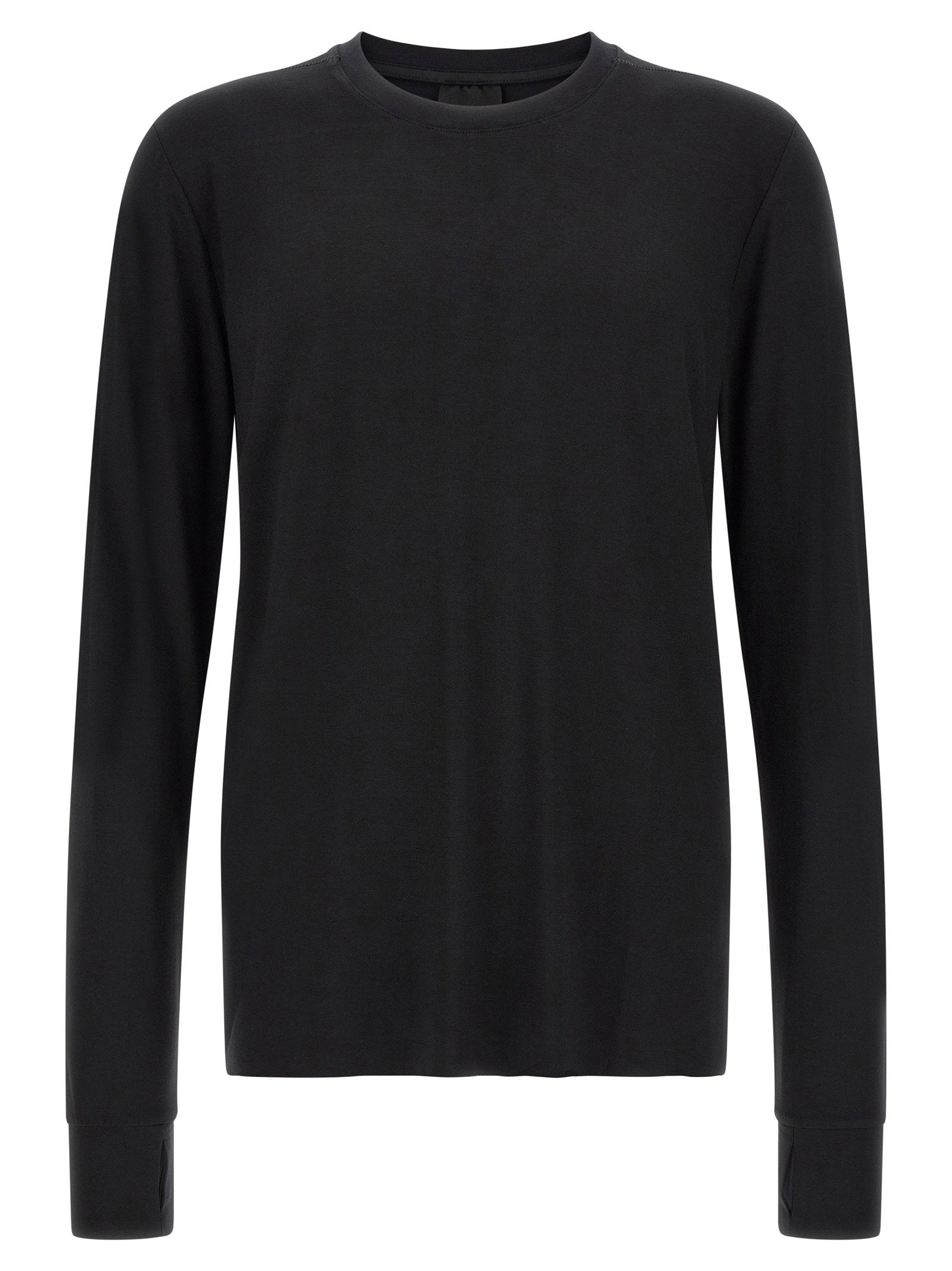 Thom Krom Stretch Viscose Jersey with Thumb Holes T-shirt — Black by Thom Krom