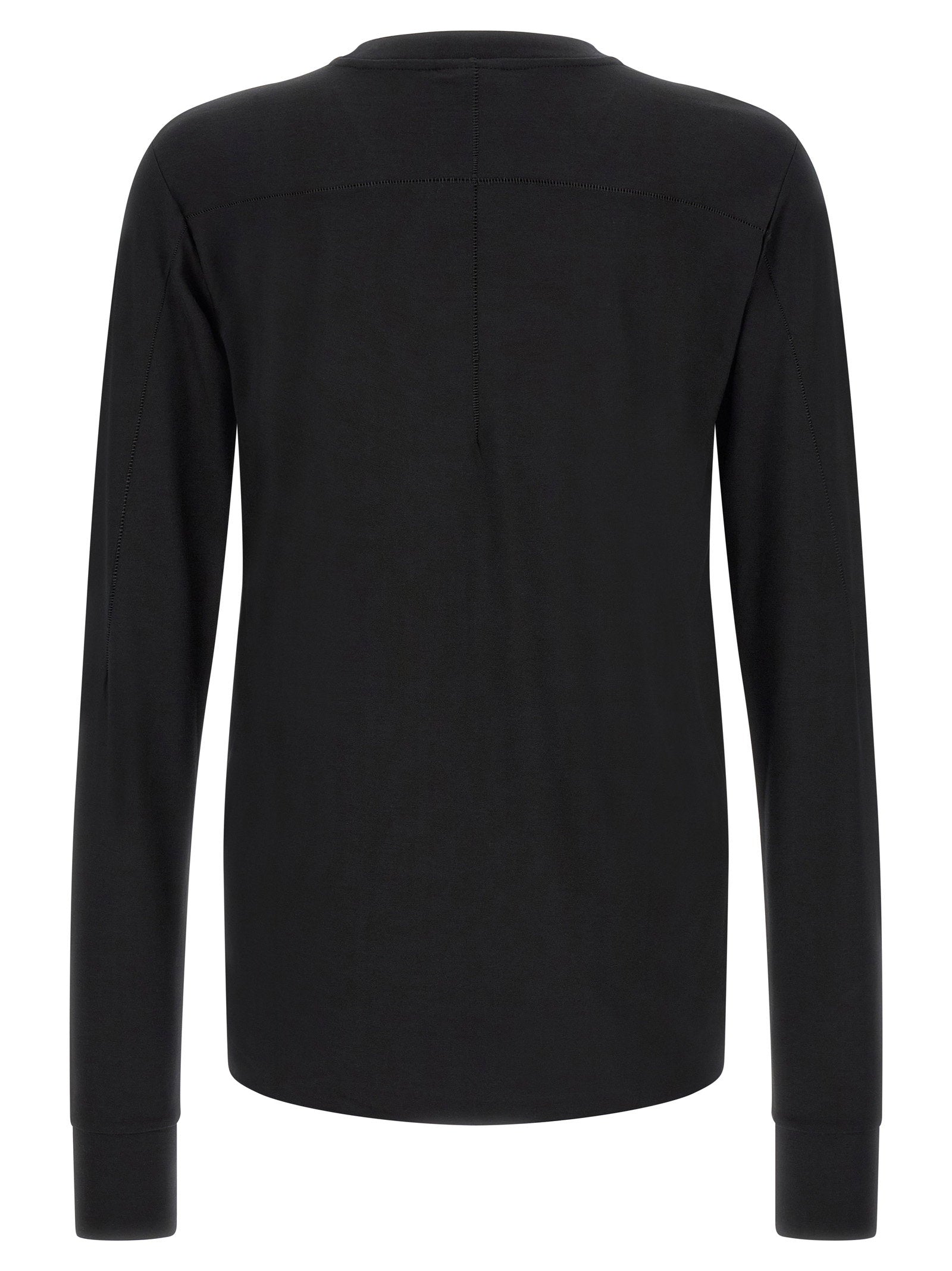 Thom Krom Stretch Viscose Jersey with Thumb Holes T-shirt — Black, view 2