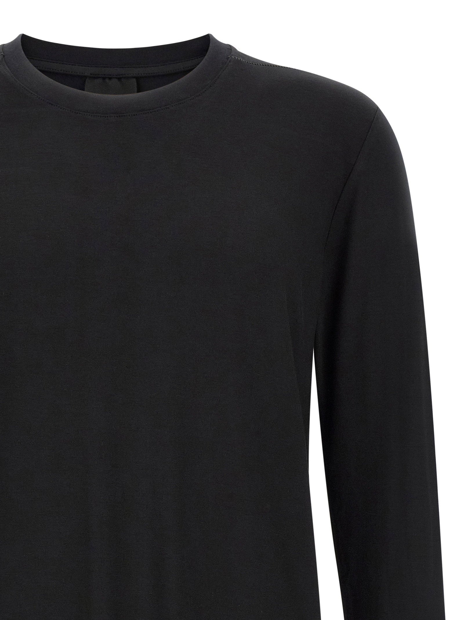 Thom Krom Stretch Viscose Jersey with Thumb Holes T-shirt — Black, view 3