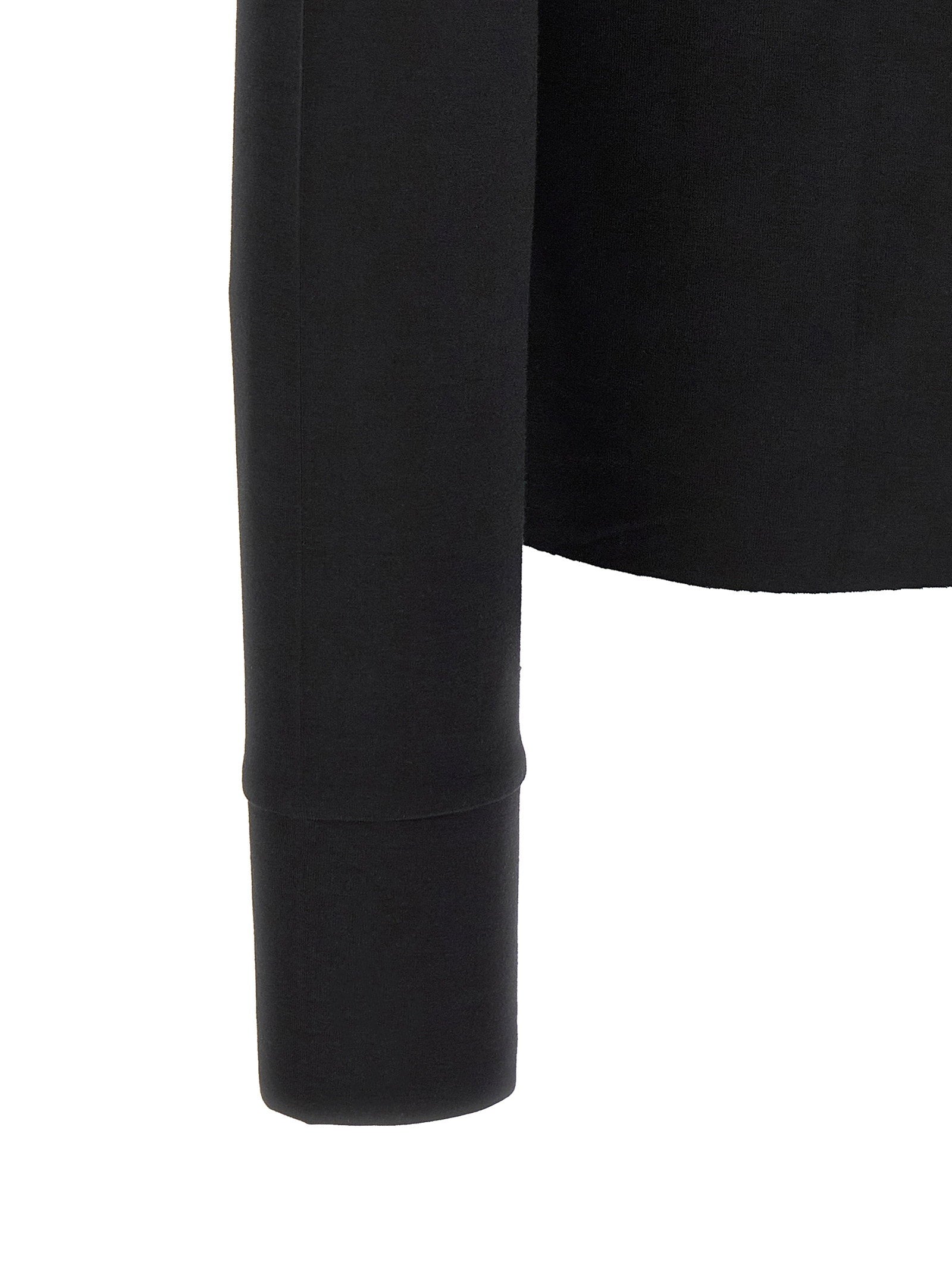 Thom Krom Stretch Viscose Jersey with Thumb Holes T-shirt — Black, view 4