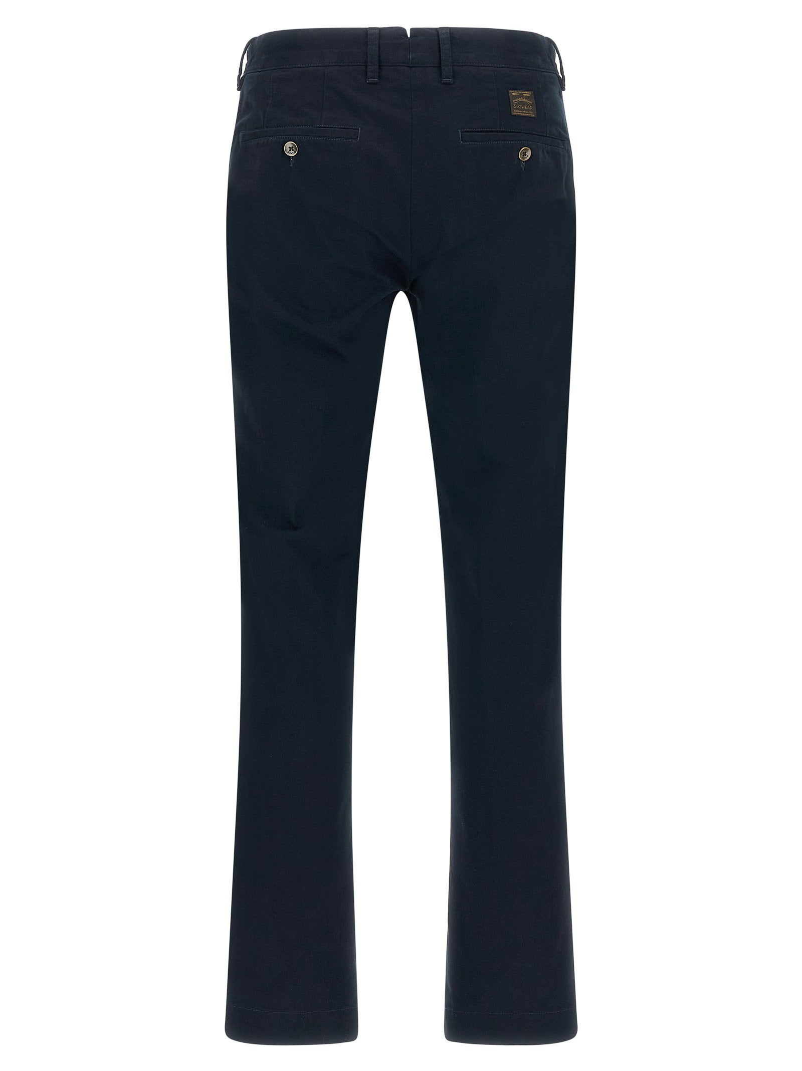 Incotex Stretch Cotton Canvas Trousers — Navy, view 2