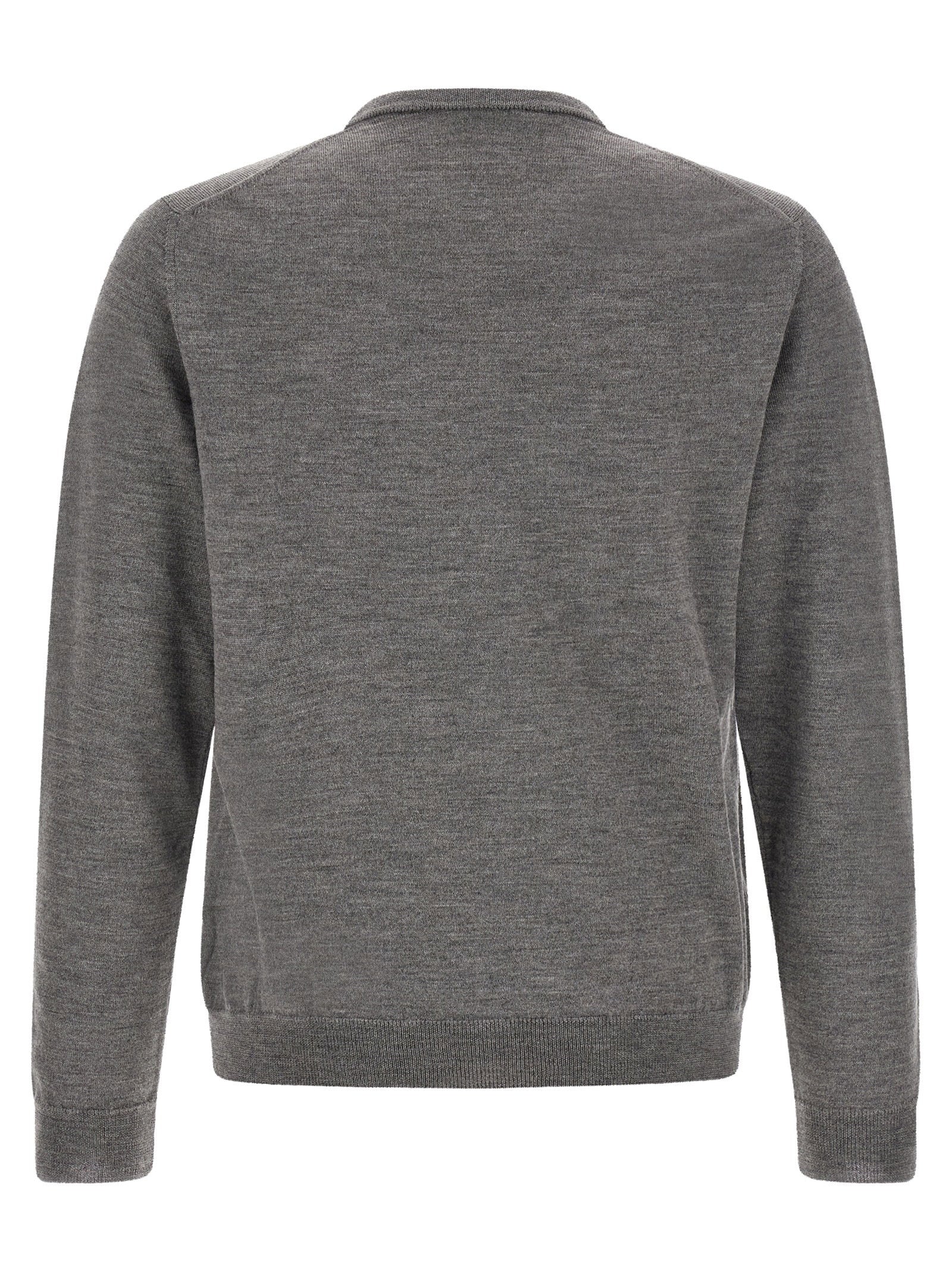 Zanone Virgin Wool Crew Neck Sweater — Gray, view 2