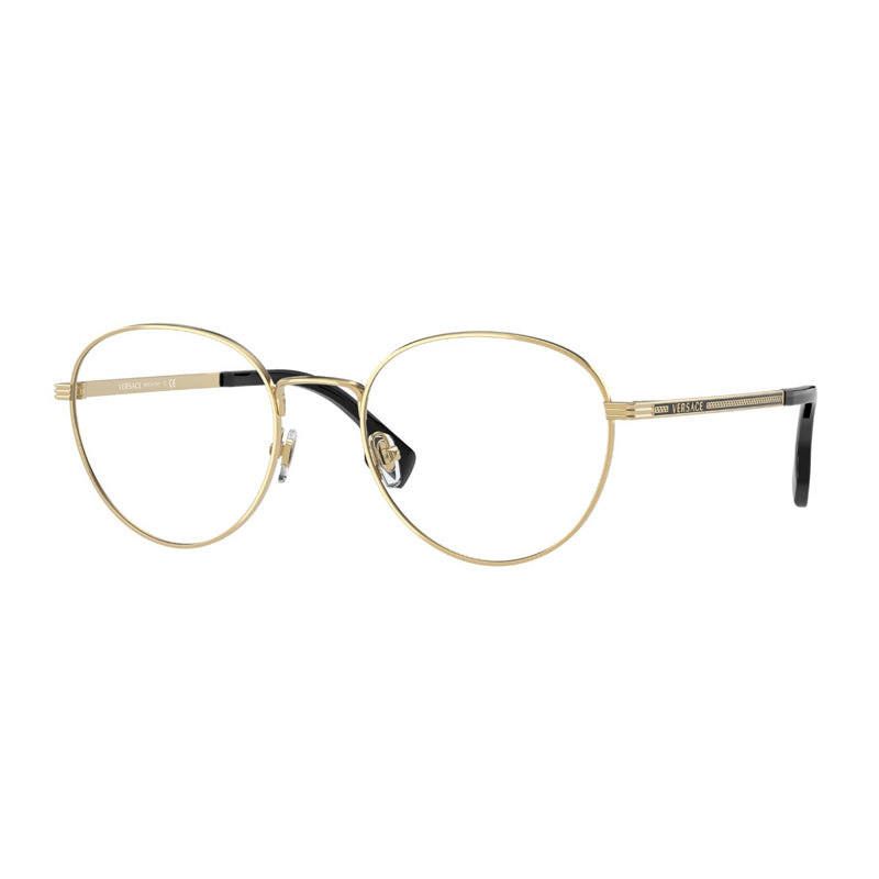 Versace VE12791002 Round Metal Frame Eyeglasses — Gold by Versace