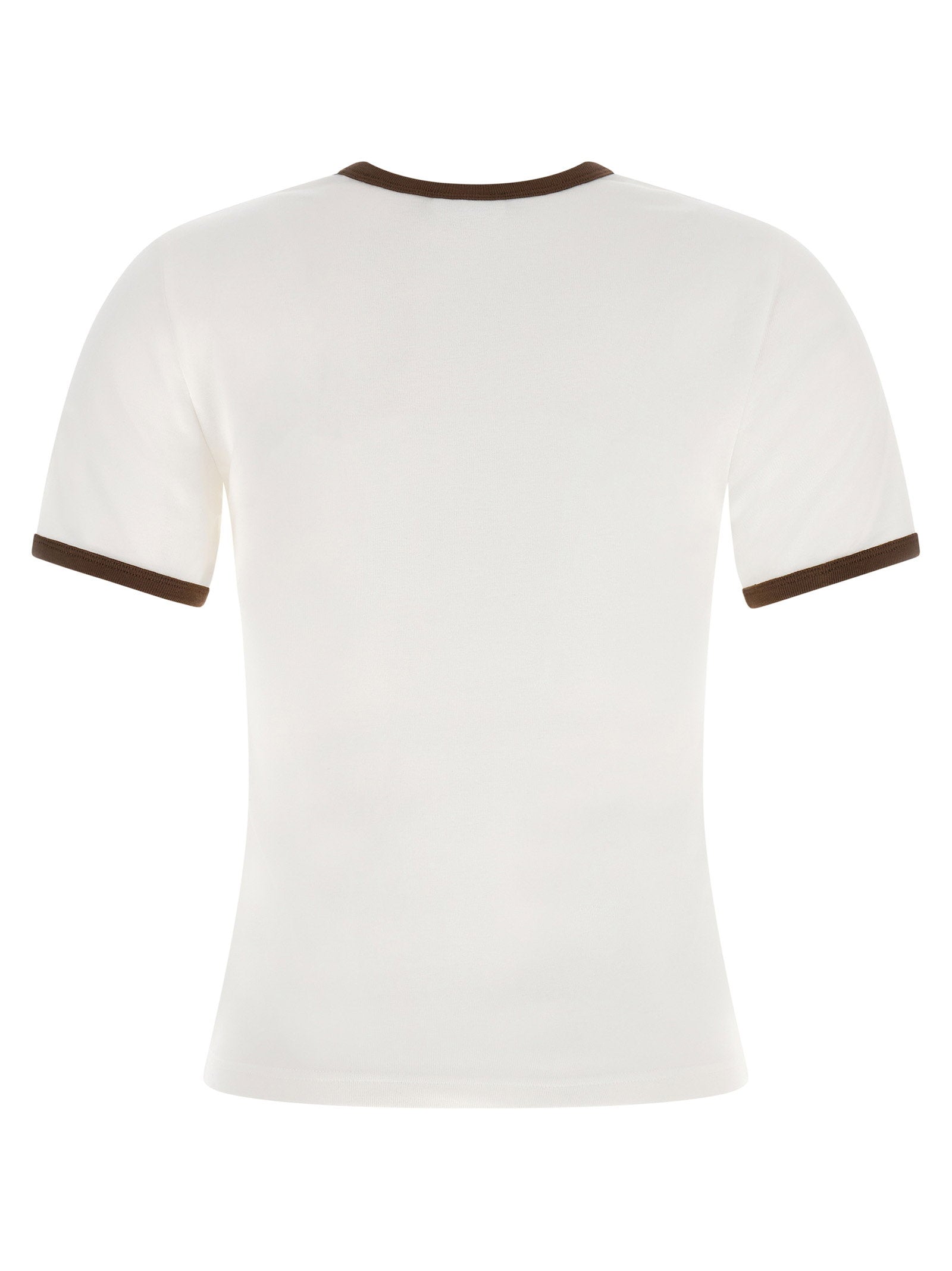 Courreges Contrast-Trimmed Cotton Jersey T-Shirt — White, view 2