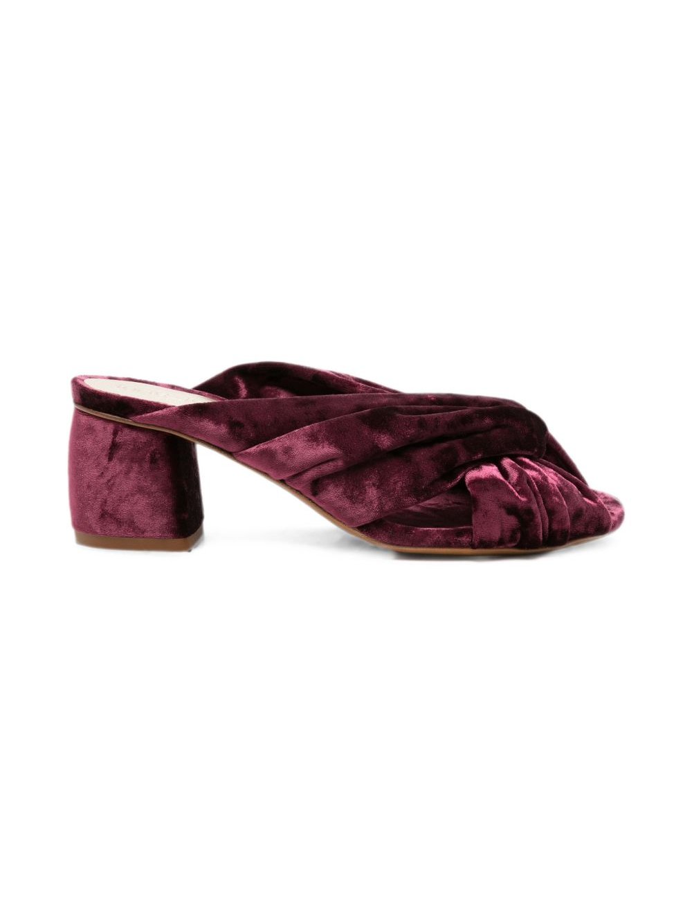 Forte Forte Velvet Twist Sandal Heel — Burgundy by Forte Forte