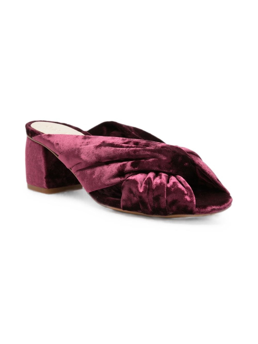 Forte Forte Velvet Twist Sandal Heel — Burgundy, view 3