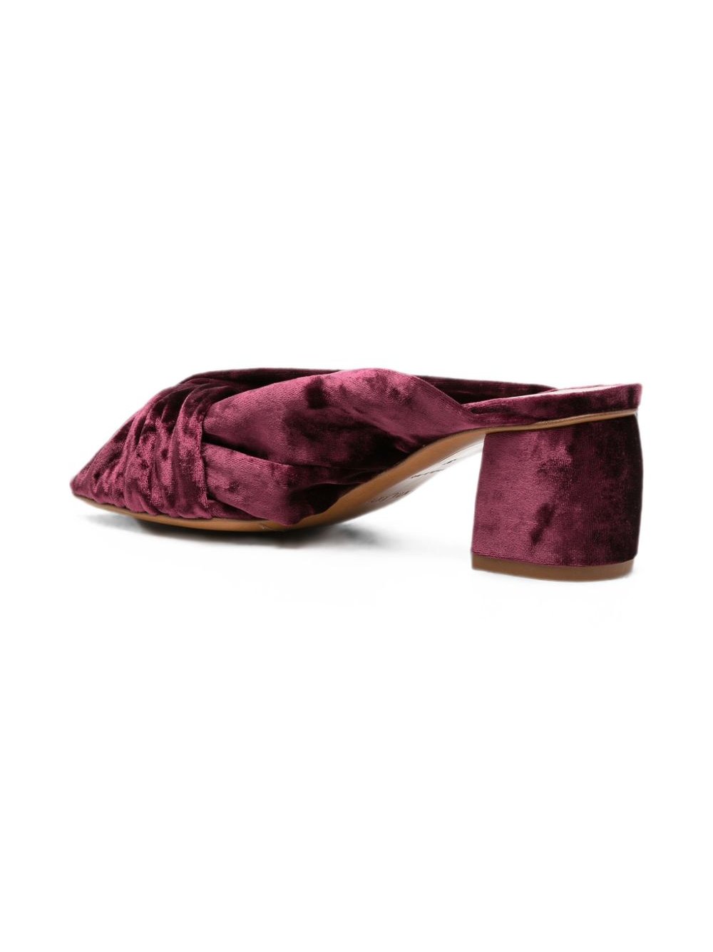 Forte Forte Velvet Twist Sandal Heel — Burgundy, view 4
