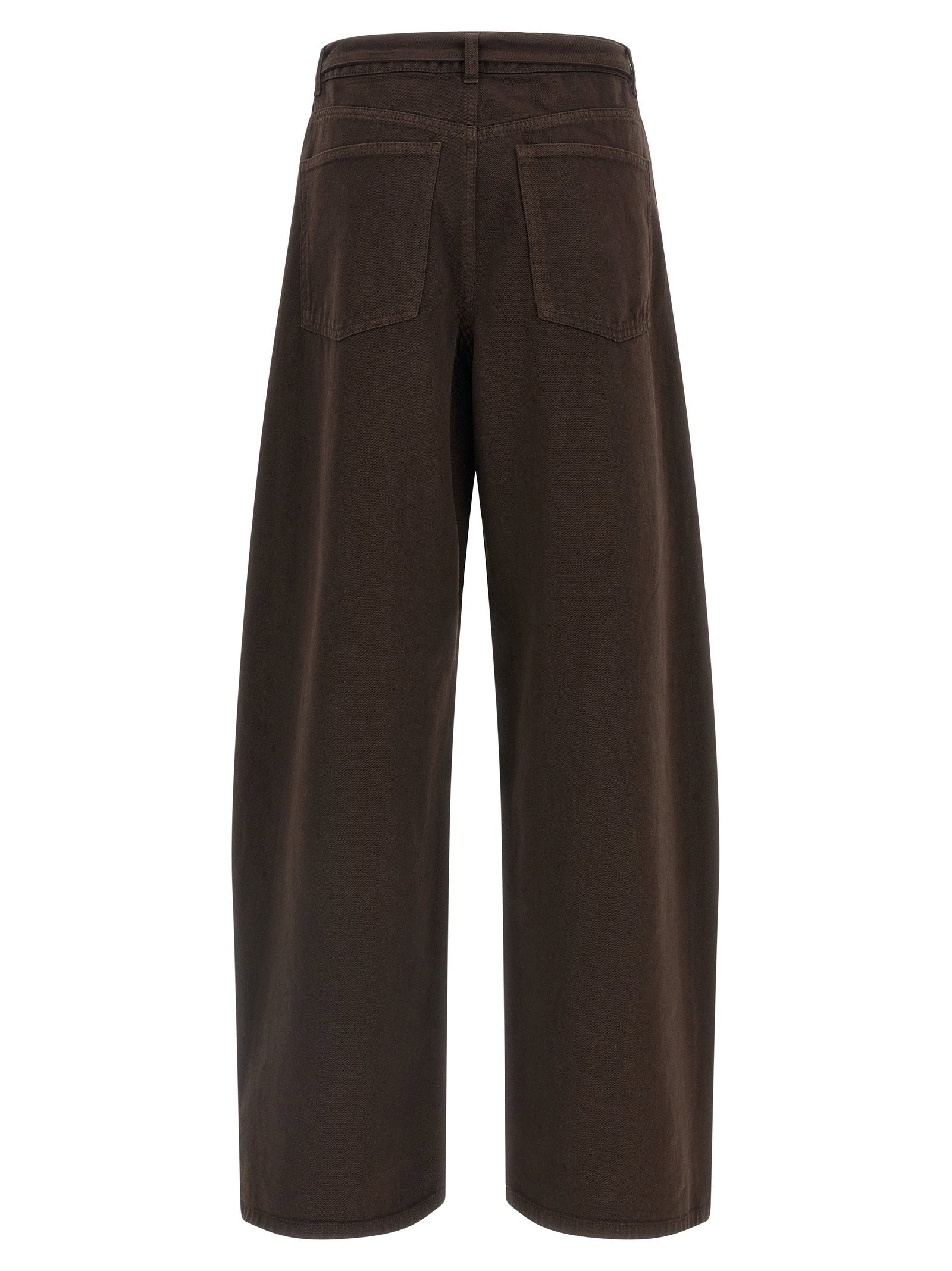 Twin Set Barrel-Fit High-Waist Jeans — Brown, view 2