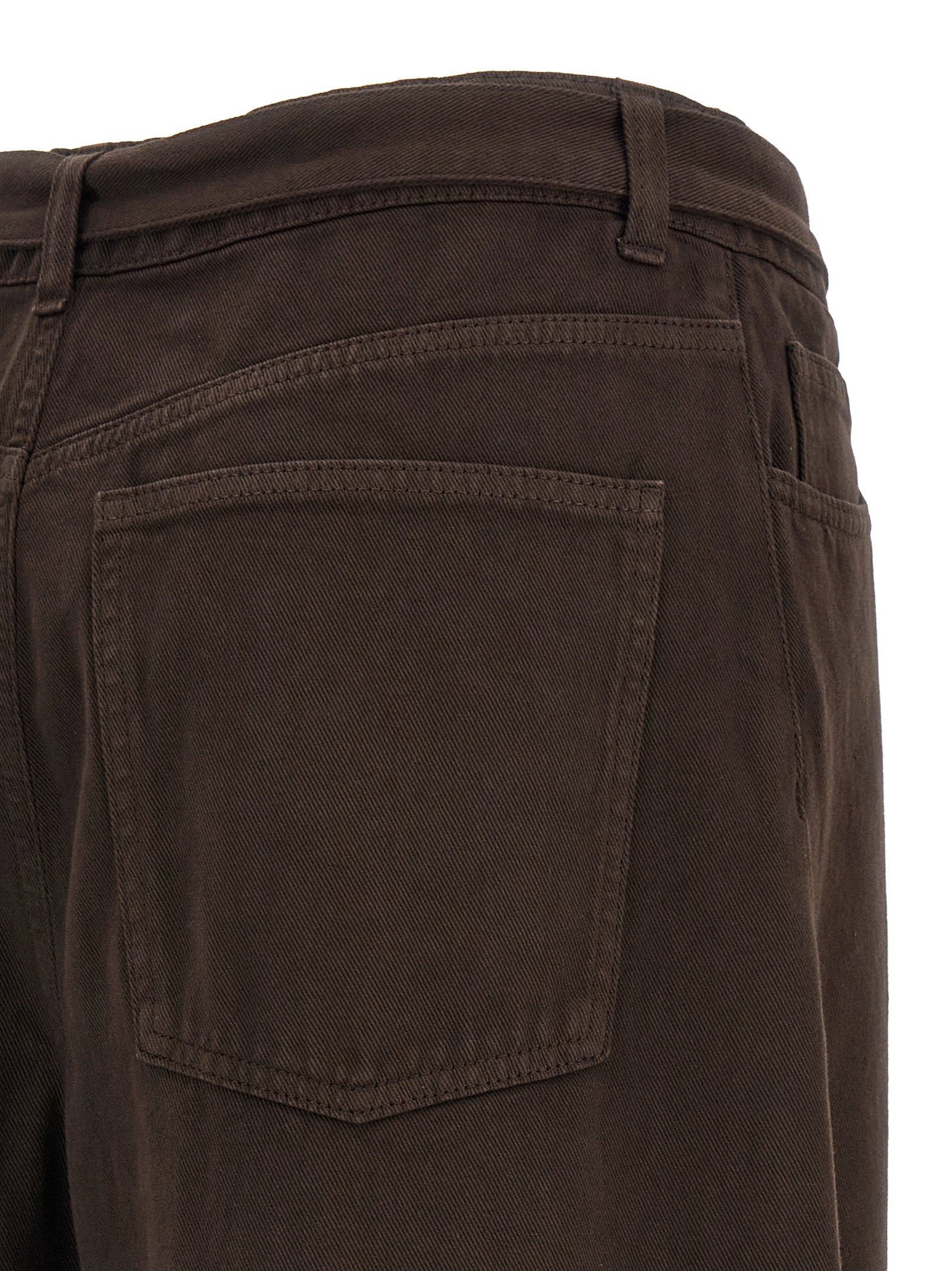 Twin Set Barrel-Fit High-Waist Jeans — Brown, view 4