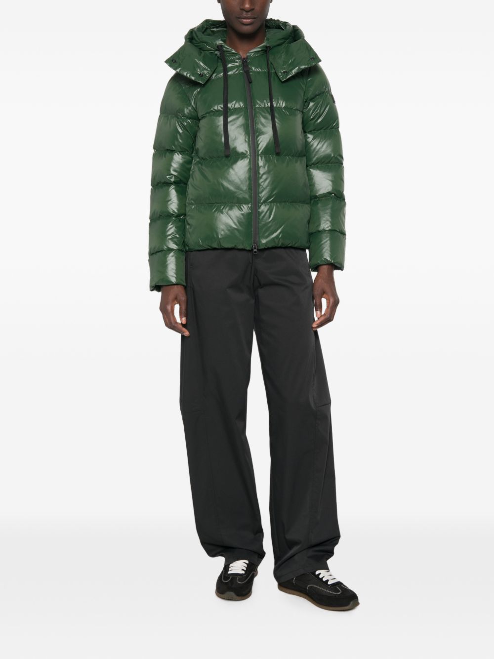Peuterey Quilted Dark Green Down Jacket — dark green, view 3