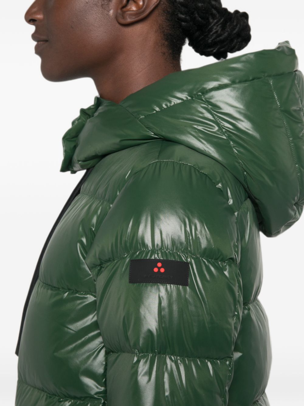 Peuterey Quilted Dark Green Down Jacket — dark green, view 4